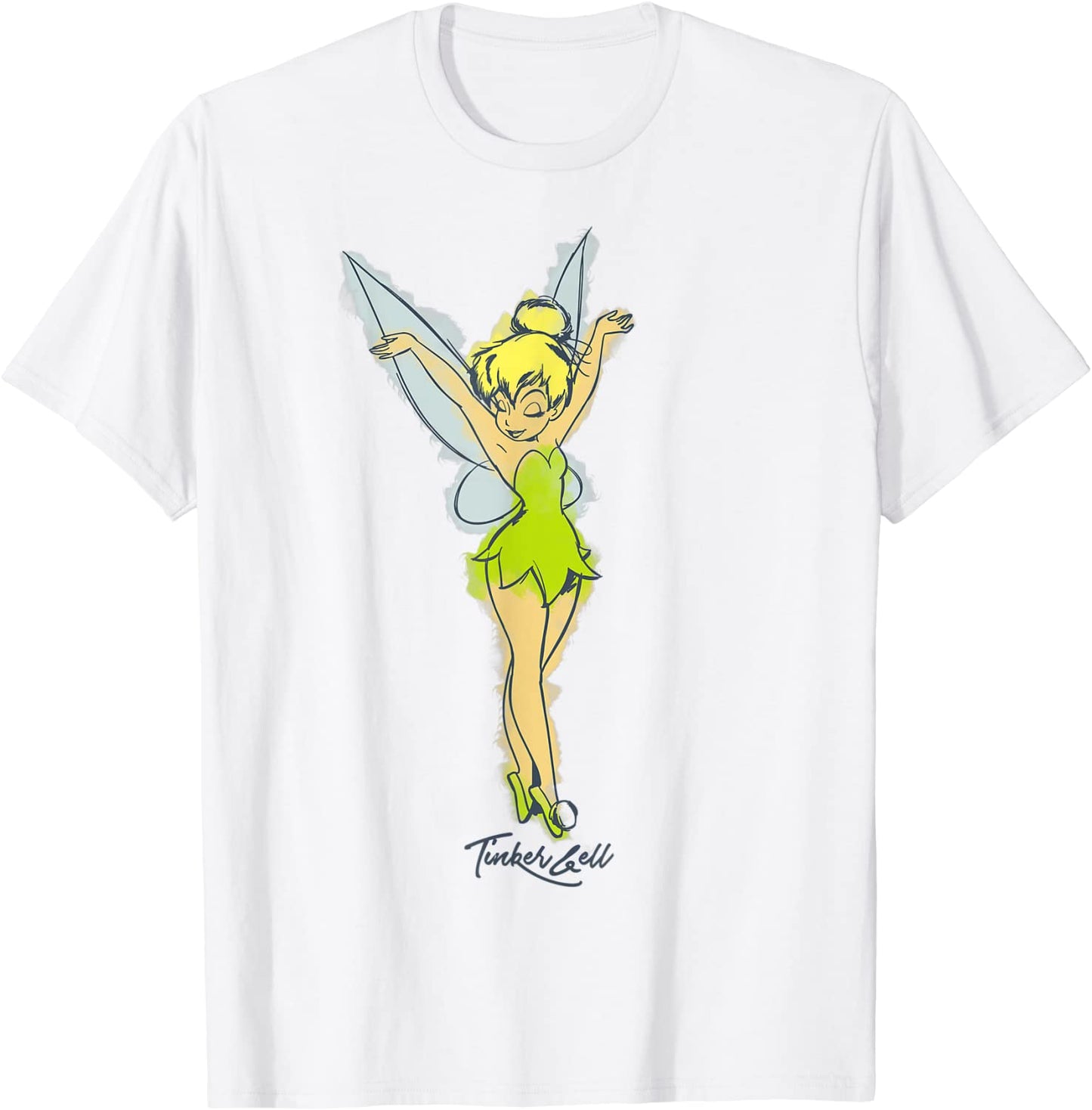Disney Peter Pan Tinker Bell Watercolor Sketch T-Shirt T-Shirt