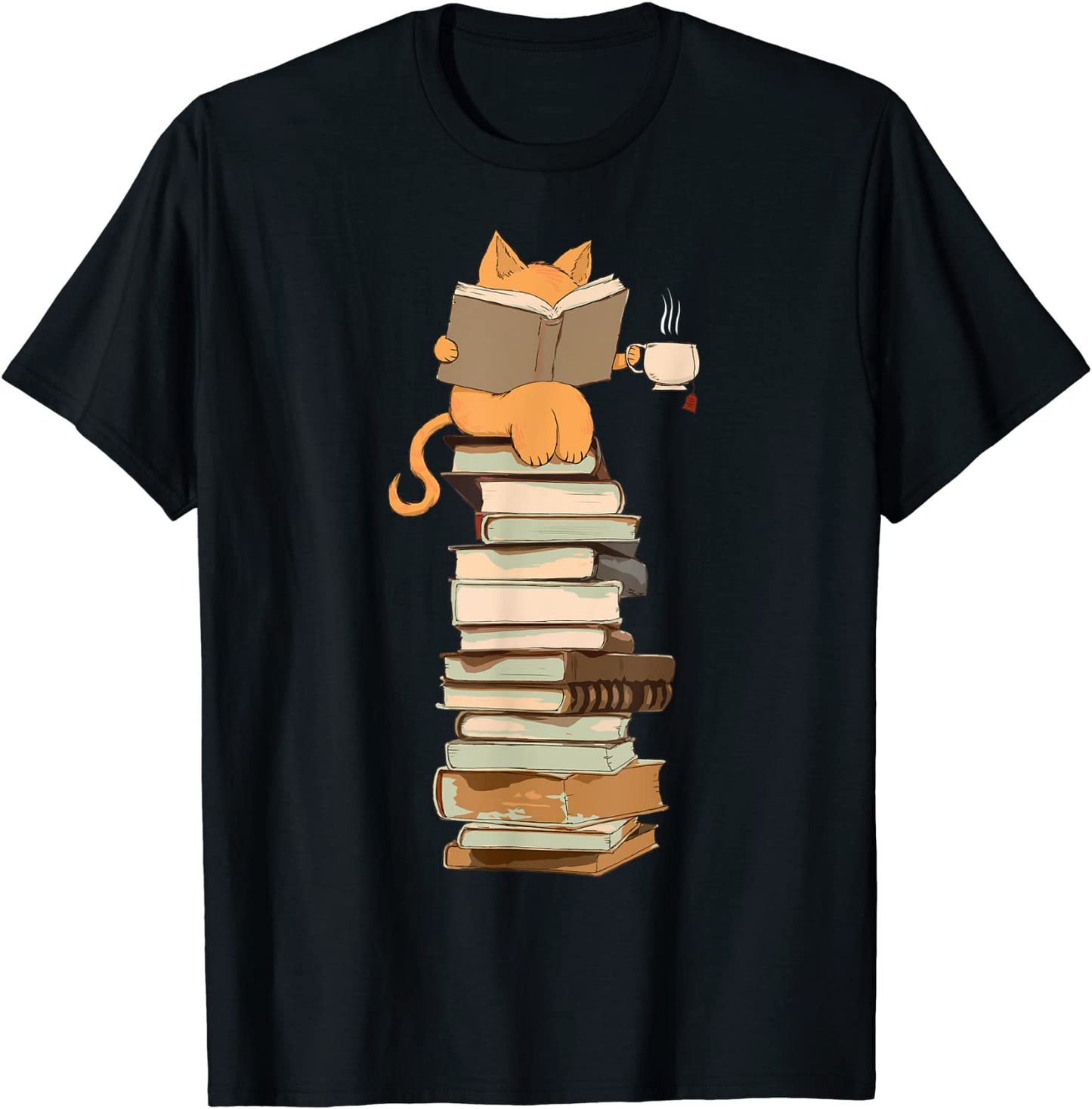 Kawaii Cats Books Tea Gift T-Shirt