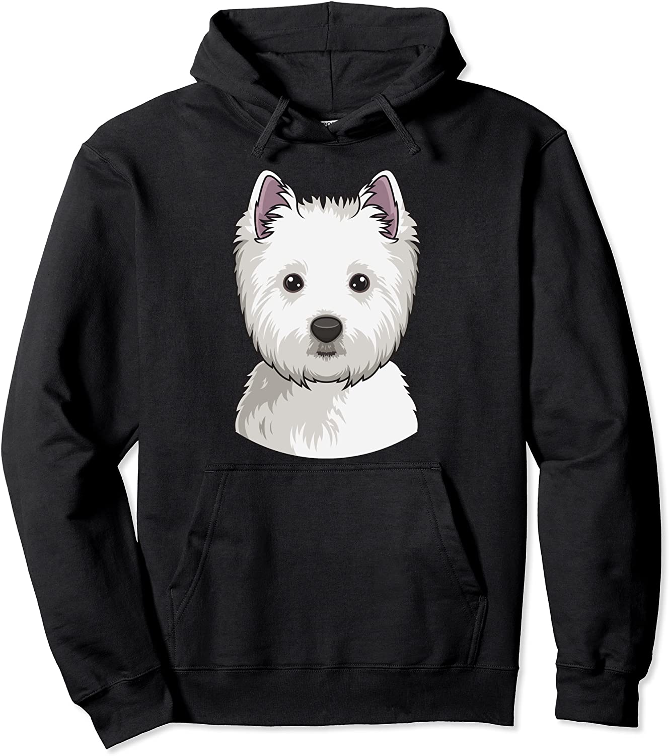 West Highland White Terrier Funny Dog Face Design Pullover Hoodie