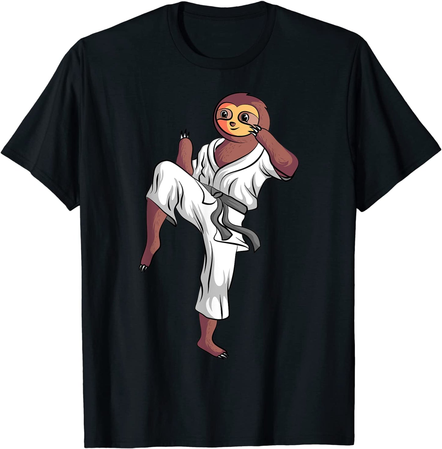 Karate Black Belt Sloth Lover Japanese Martial Arts Sport T-Shirt