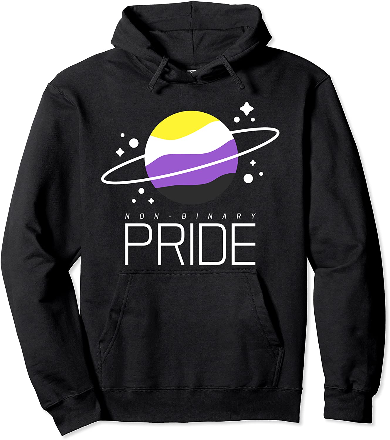 Nonbinary Pride Planet Space Aesthetic Hoodie