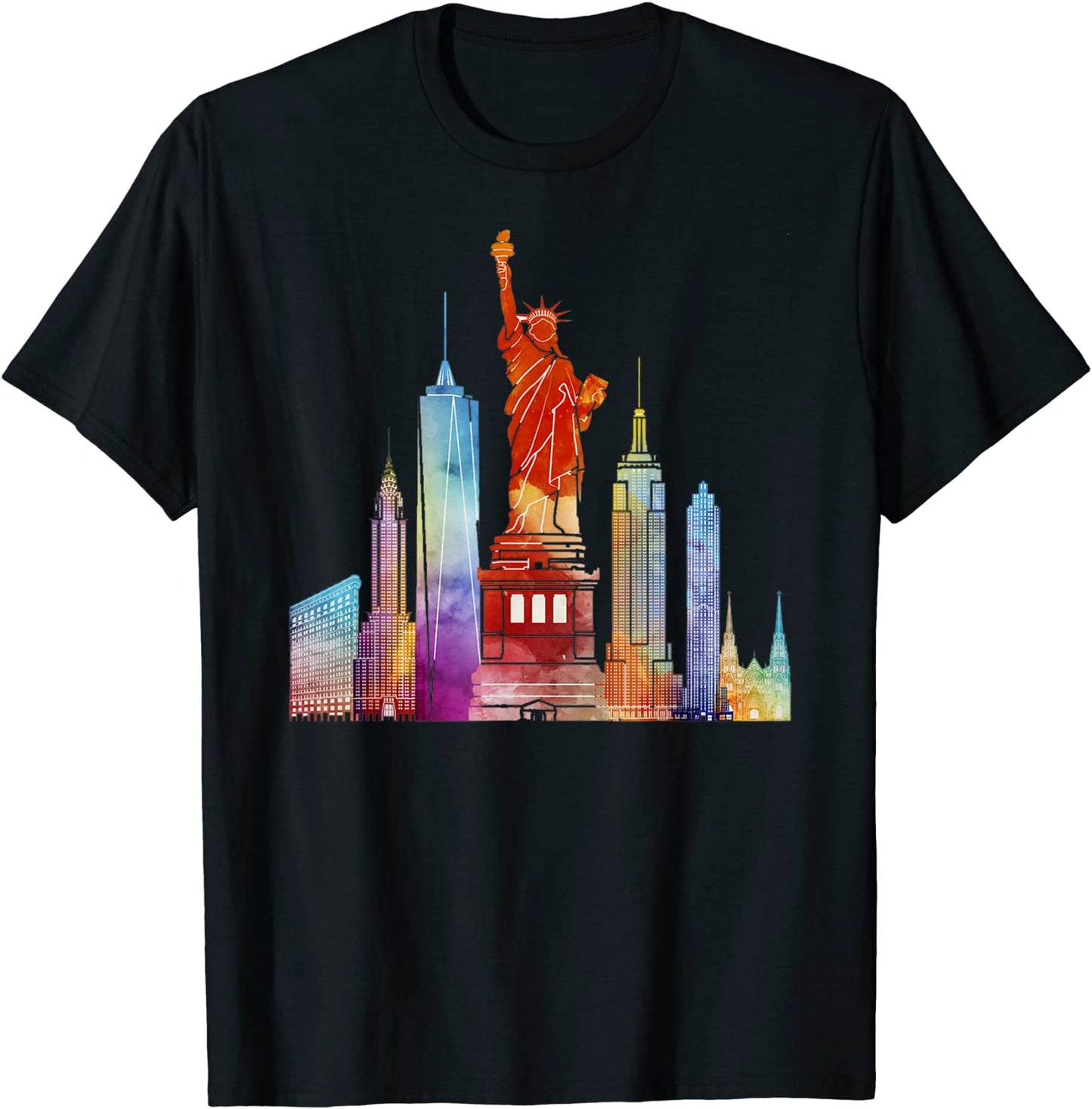 New York City Watercolor Statue Of Liberty NYC T-Shirt