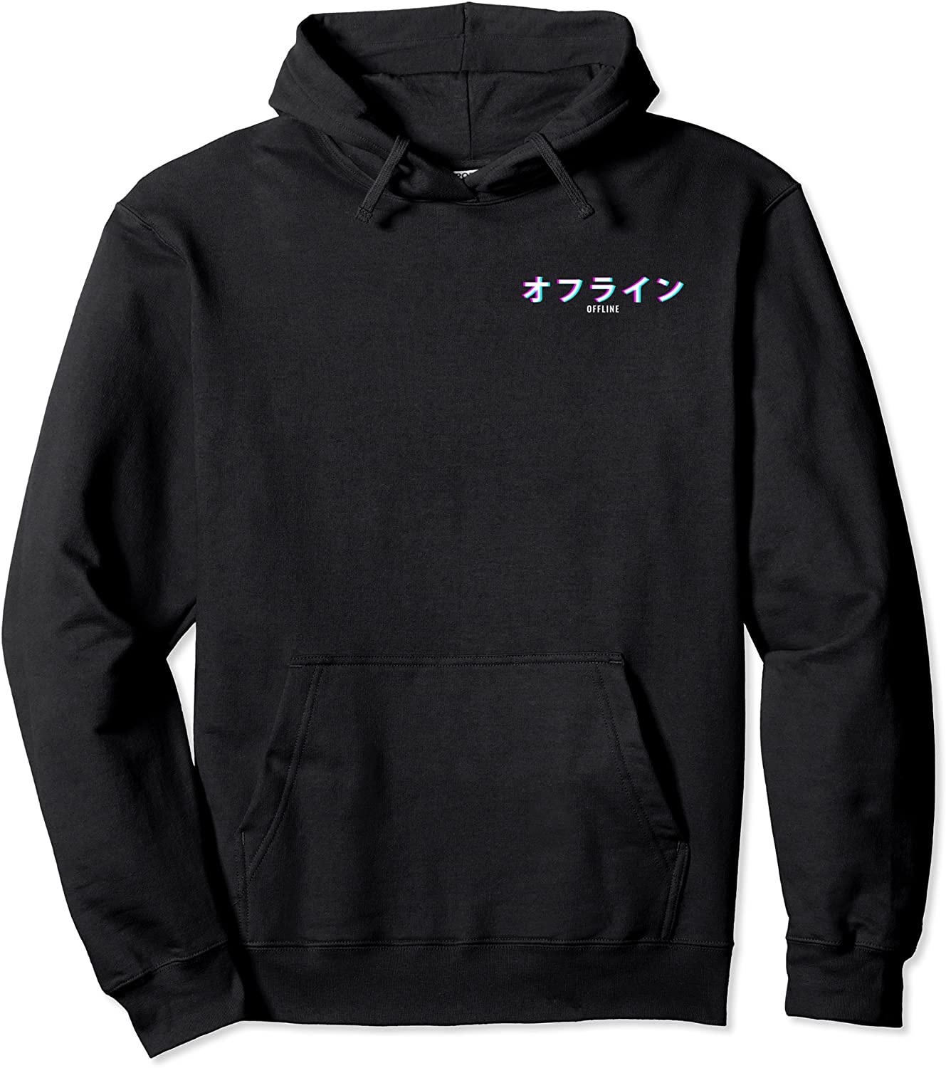 Vaporwave Aesthetic Offline Japanese Text Pullover Hoodie