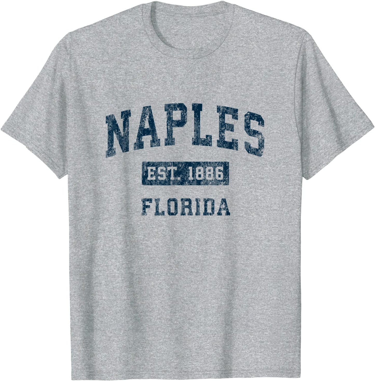 Naples Florida FL Vintage Sports Design Navy Print T-Shirt