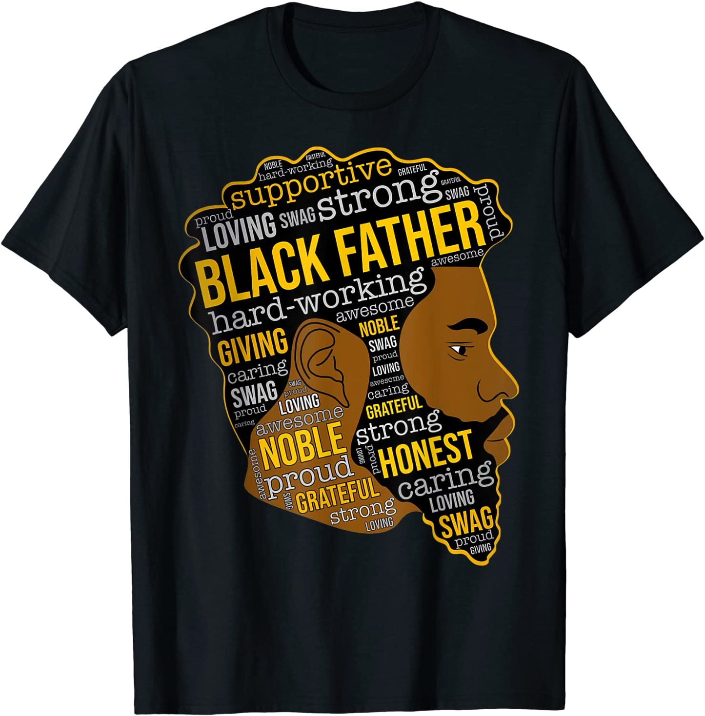 Happy Fathers Day Black Father King Afro African Man T-Shirt