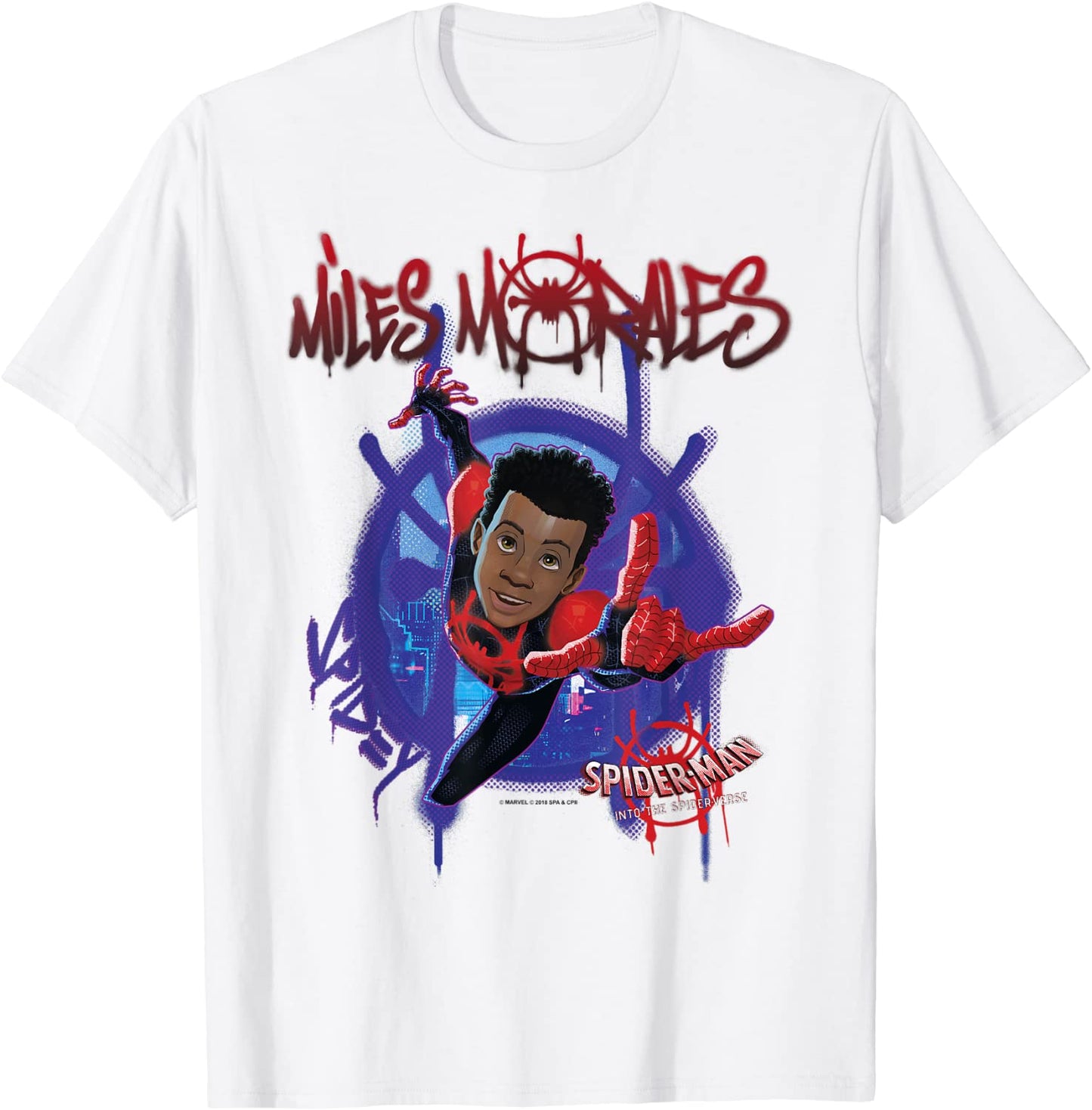Marvel Spider-Man Spiderverse Miles Morales Splat T-Shirt