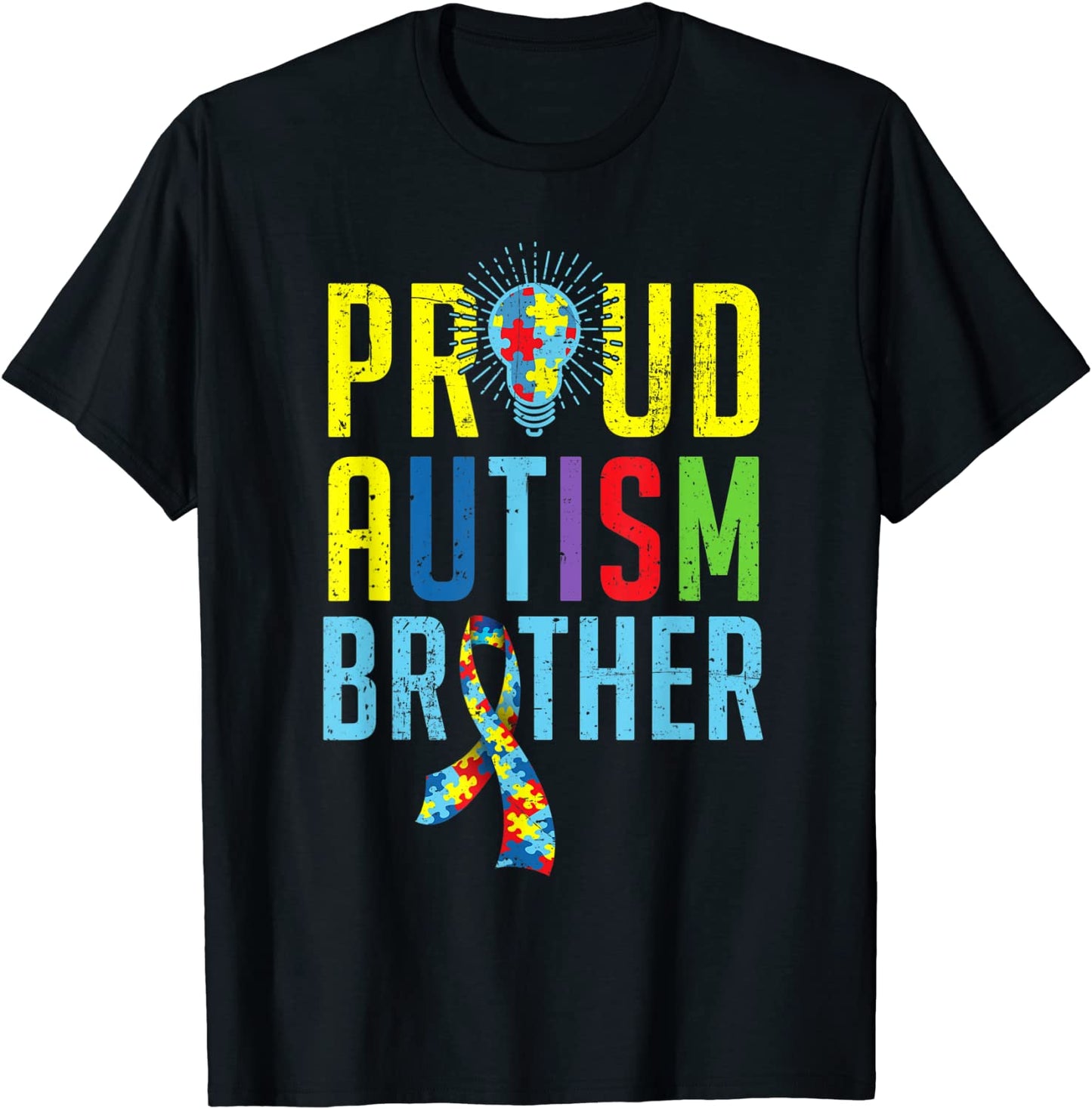 Proud Autism Brother Sibling Autism Awareness T-Shirt