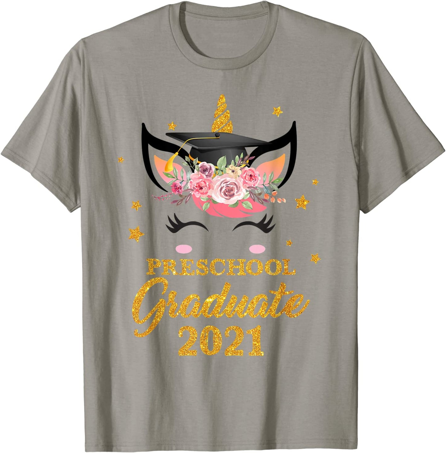 Happy Graduation Preschool Graduate Floral Unicorn Cute T-Shirt