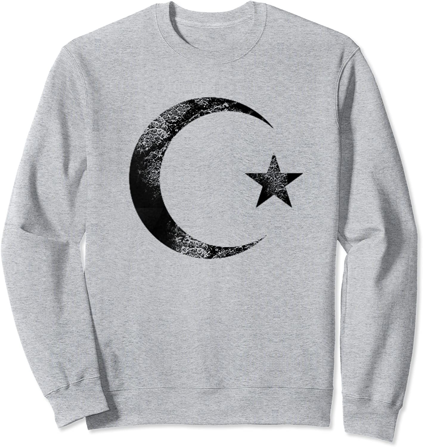 Distressed Muslim Islam Crescent Moon And Star Sweatshirt