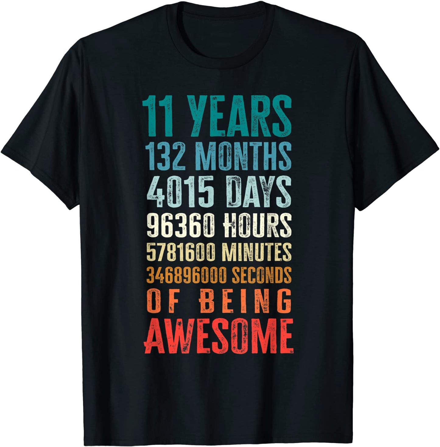 11 Years 132 Months Of Being Awesome 11th Birthday Gifts T-Shirt