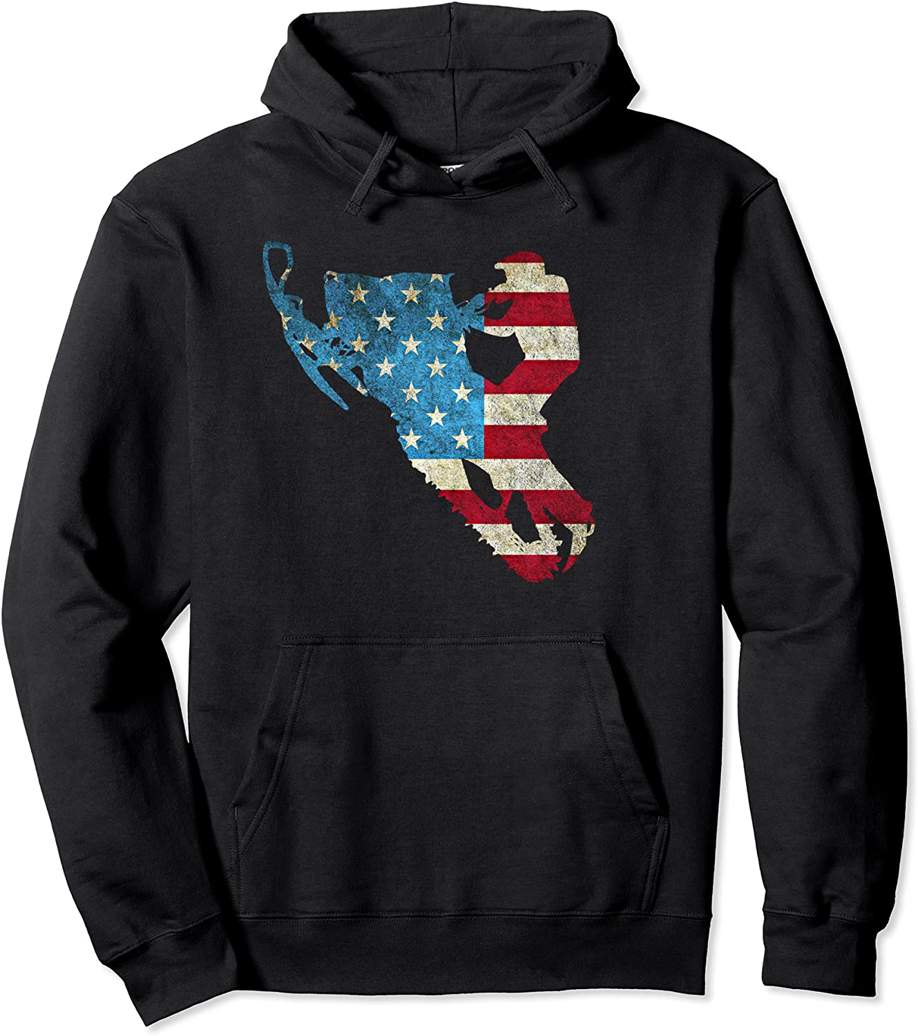 American Flag Snowmobile Winter Snowmobiling Hoodie