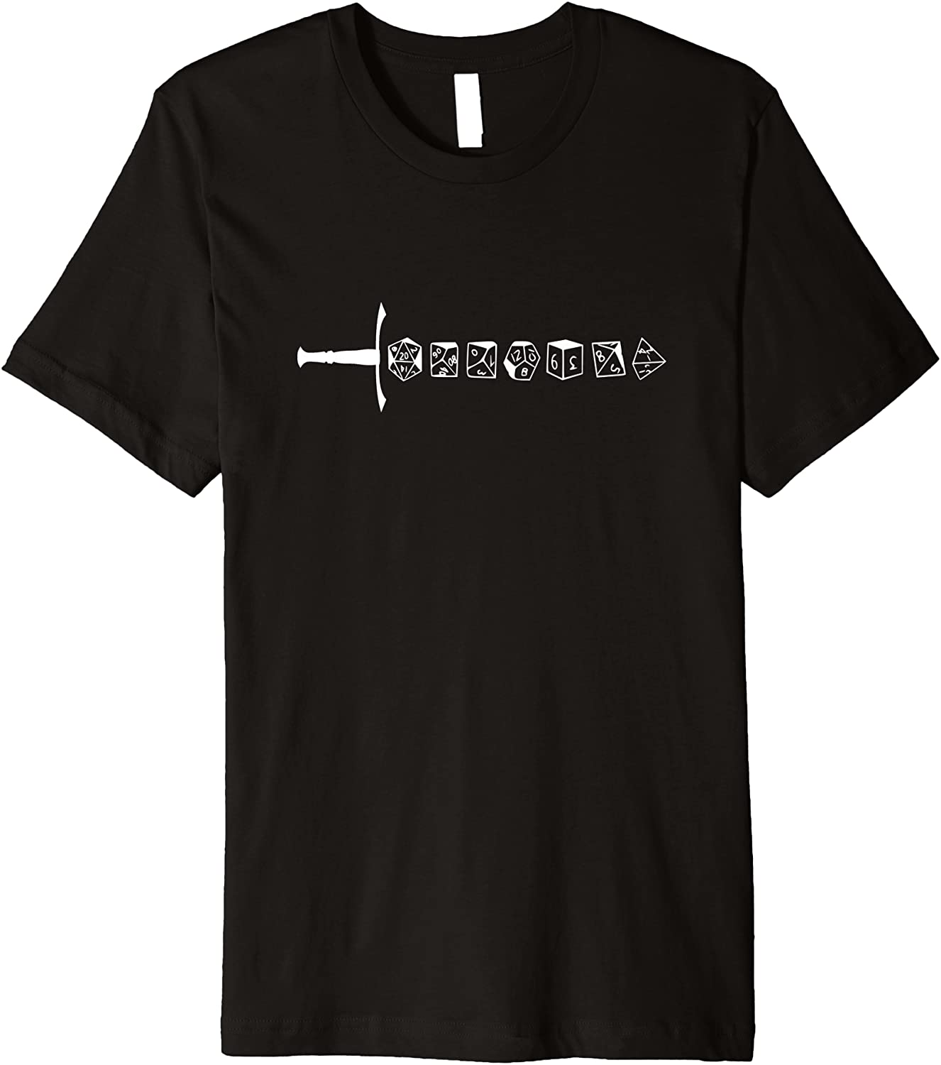 Polyhedral Dice Sword Fantasy Role-Playing Game T-Shirt
