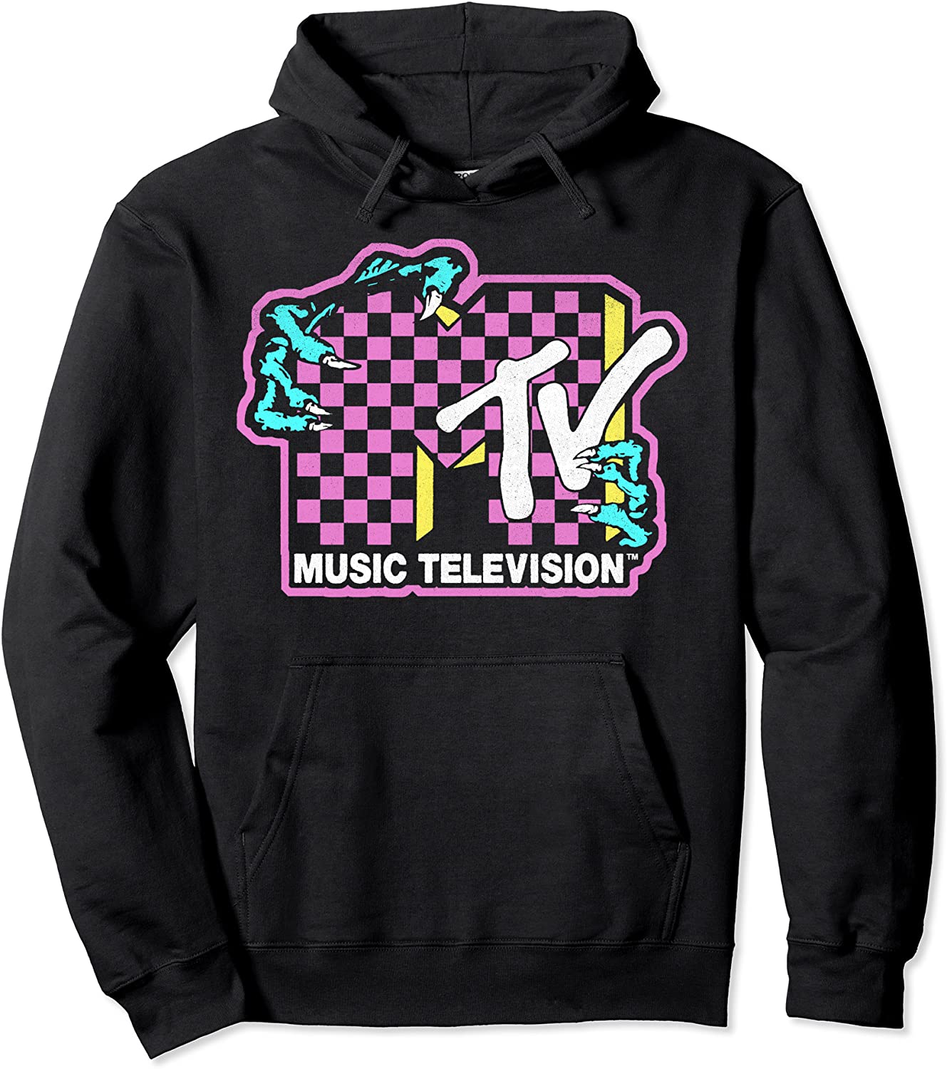 MTV Checkered Monster Hand Logo Hoodie