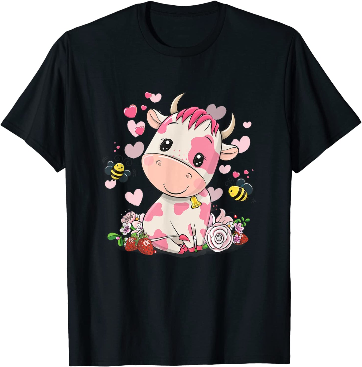 Strawberry Cow Cute Cow Pink Cow Pet T-Shirt
