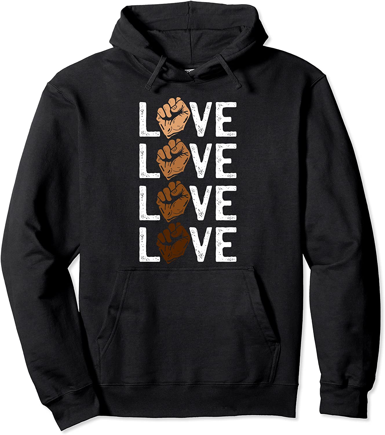 Black History Love Power Fist Cool African American Gifts Pullover Hoodie