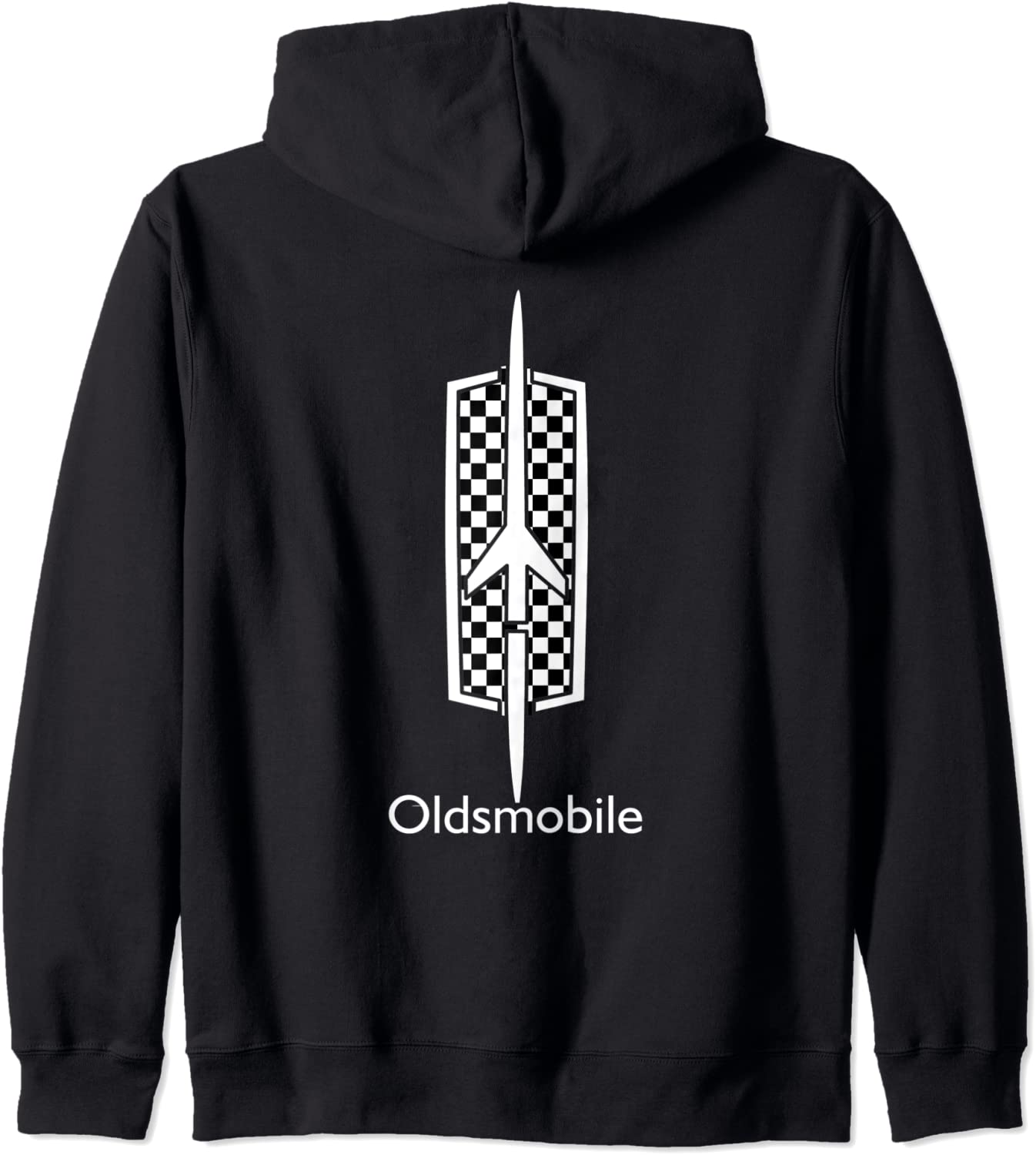 Classic Car Show Vintage Oldsmobile Checkered Rocket Logo Hoodie