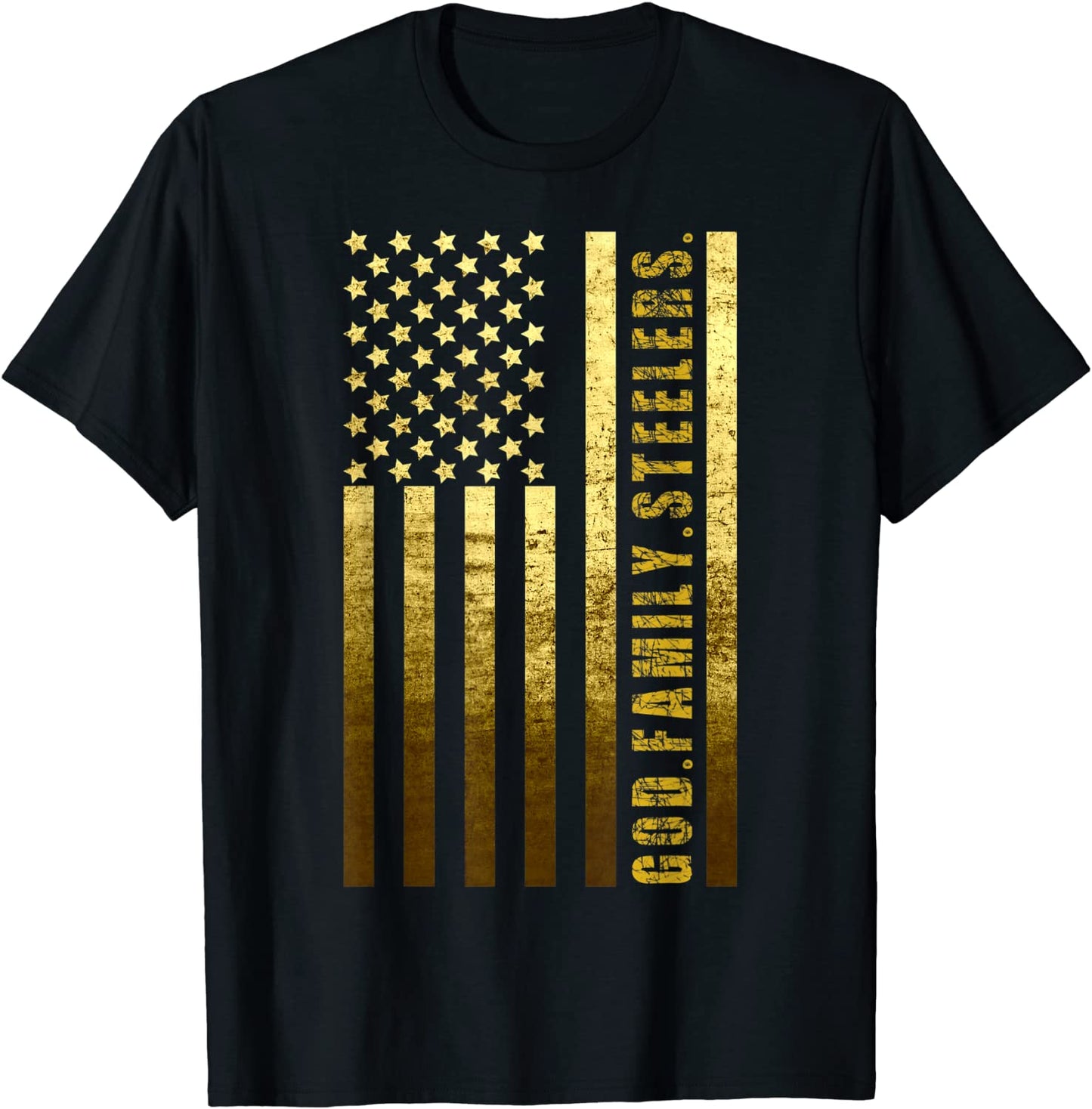 God Family Steelers Pro Us Flag Shirt Fathers Day Dad Gift T-Shirt