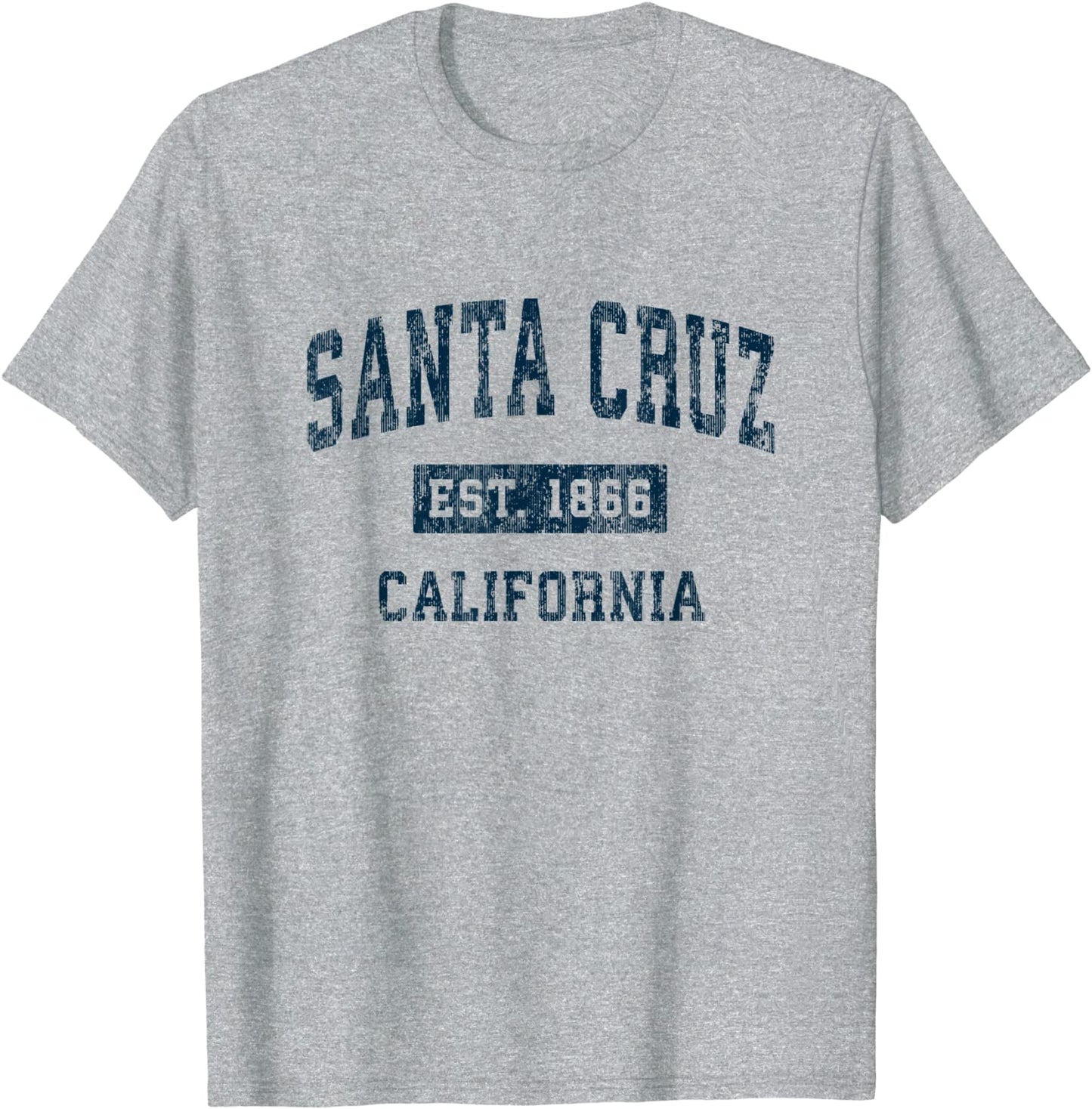 Santa Cruz California CA Vintage Sports Design Navy Print T-Shirt