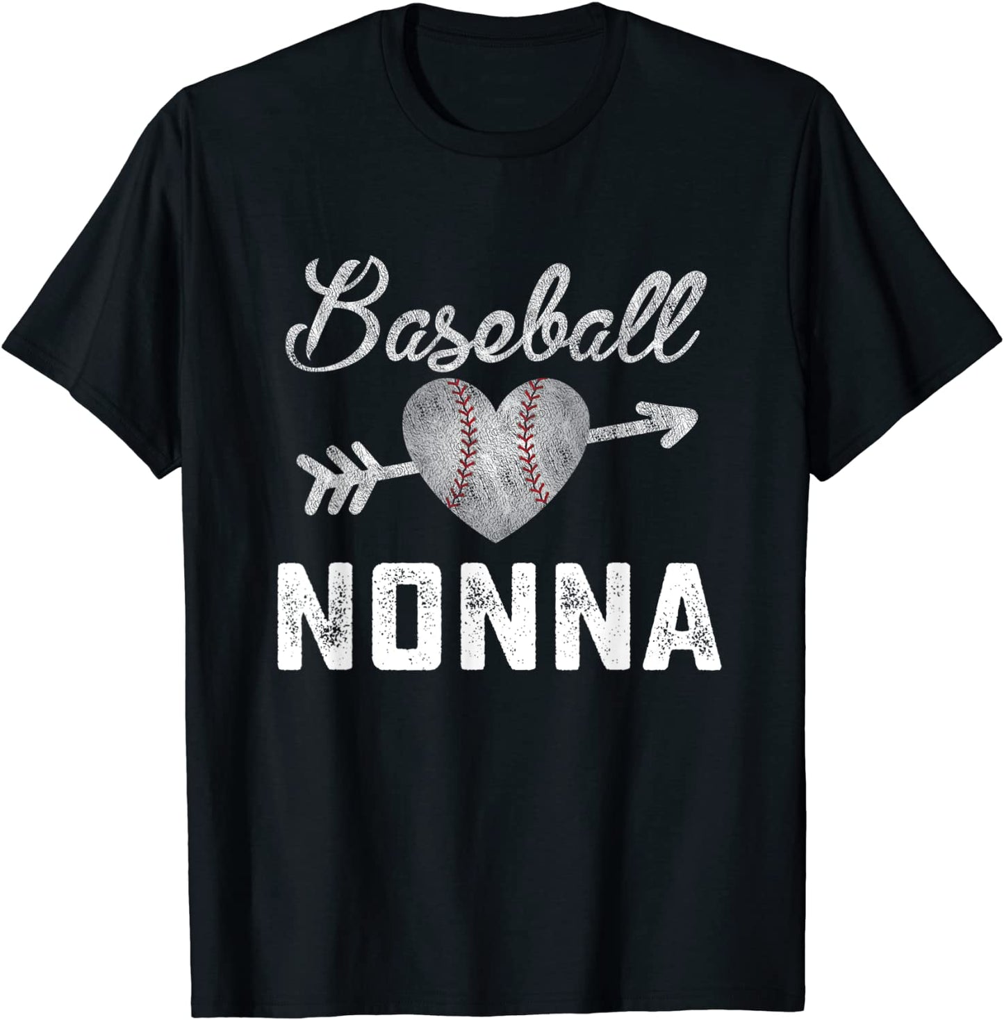Baseball Nonna Heart Cool Softball USA Sports Player Gift T-Shirt