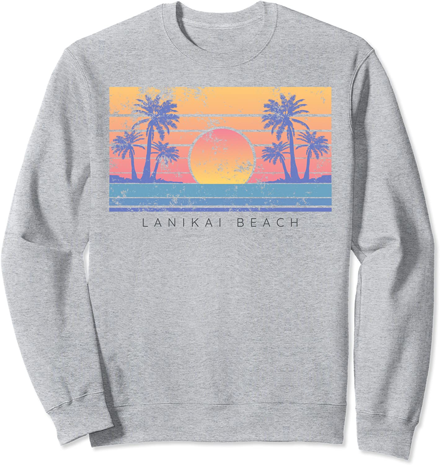 Hawaii Lanikai Beach Vibes Distressed Crewneck Sweatshirt Sweatshirt