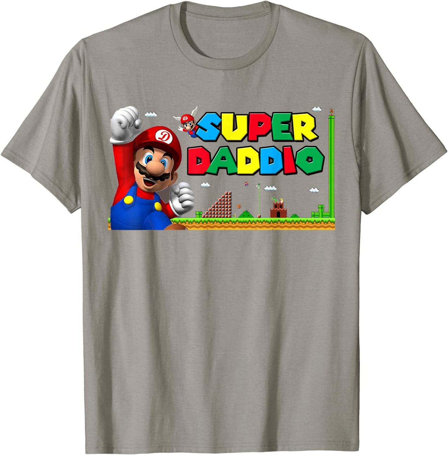 Mens Super-Daddio Funny Dad Daddy Tee Father Video Game Lovers T-Shirt