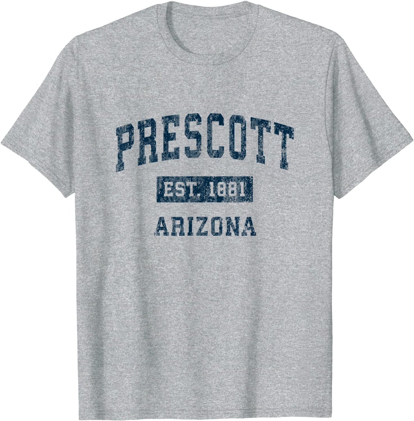Prescott Arizona AZ Vintage Sports Design Navy Print T-Shirt