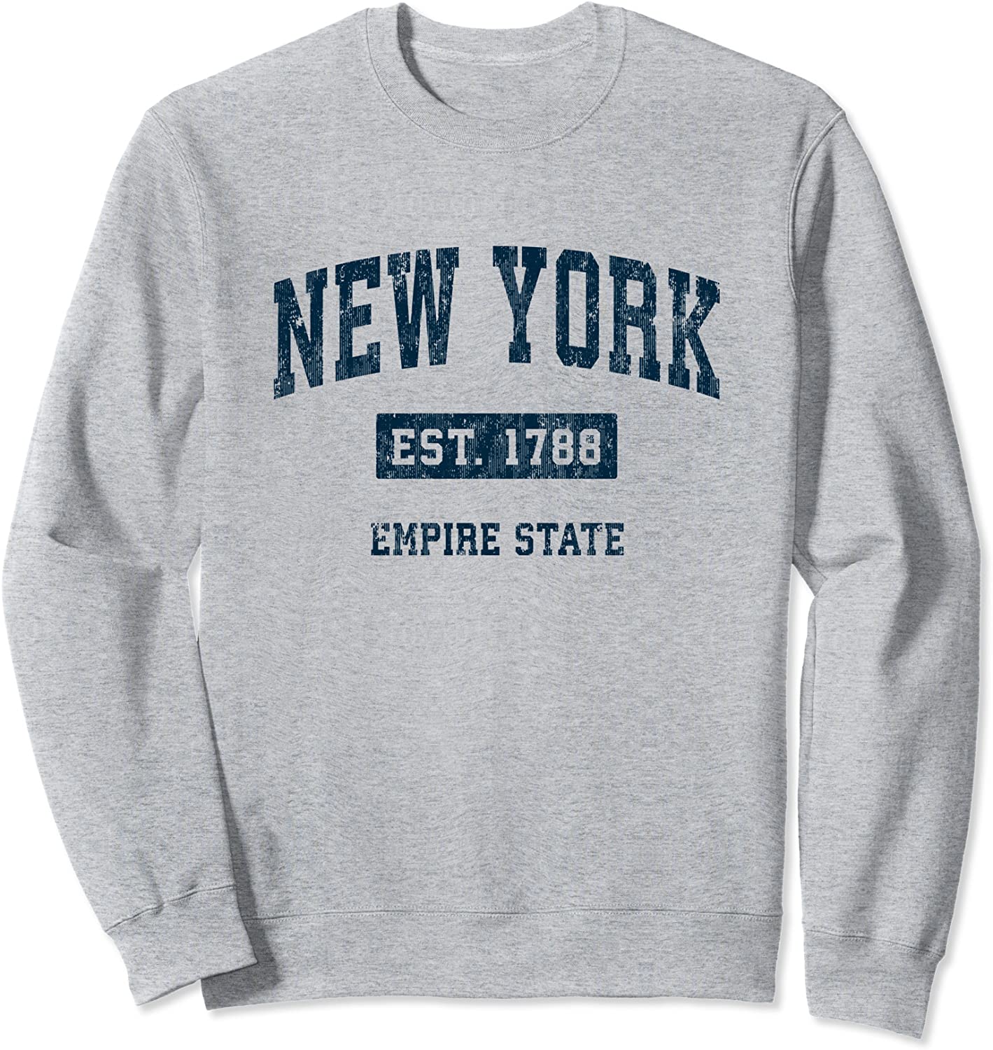 New York Vintage Athletic Sports Design Navy Print Sweatshirt