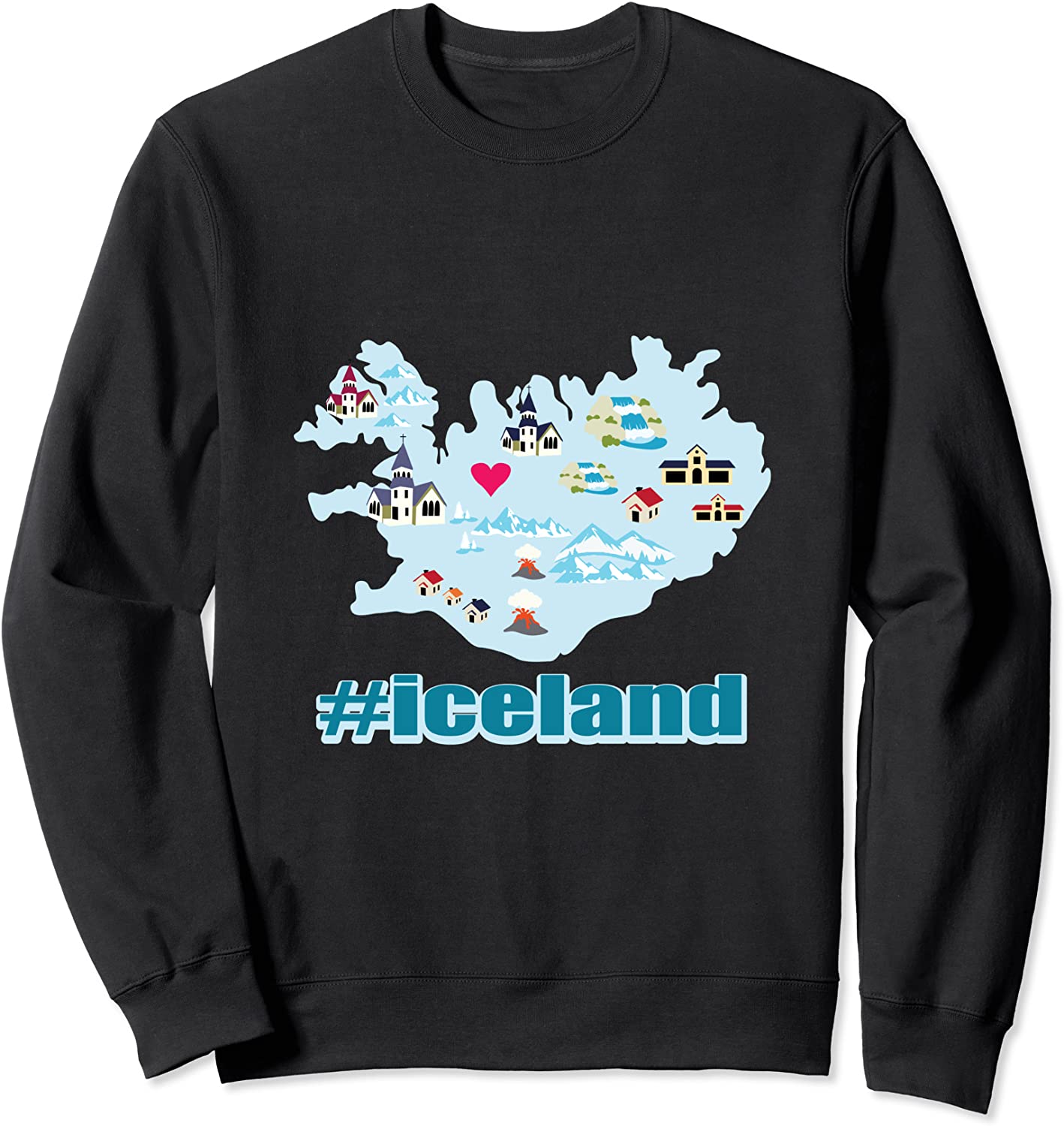 Map Of Iceland Shirt Funny Cool Viking Island Sweatshirt