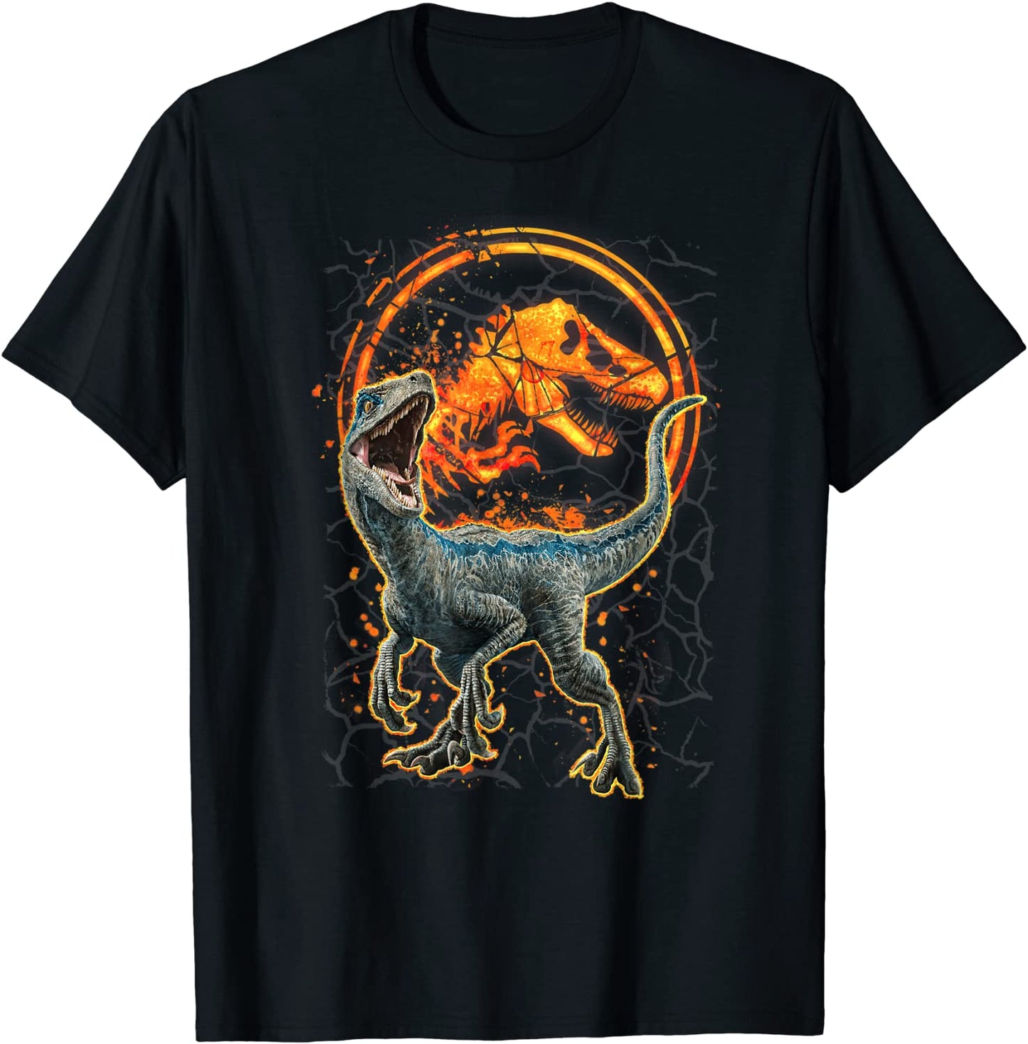 Jurassic World Two Blue Raptor Magma Icon Graphic T-Shirt