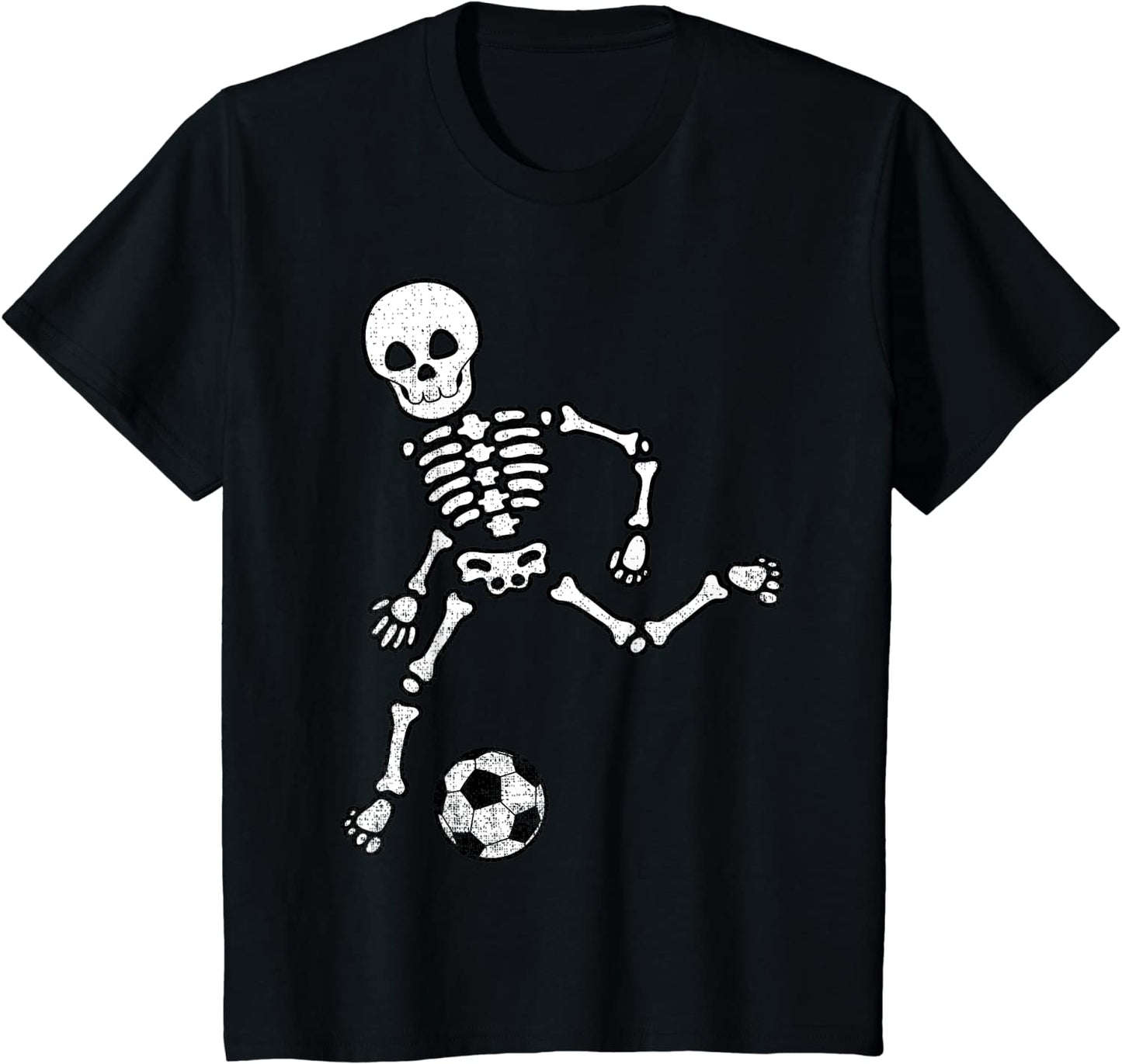 Kids Skeleton Soccer Shirt Halloween Sport Player Costume T-Shirt