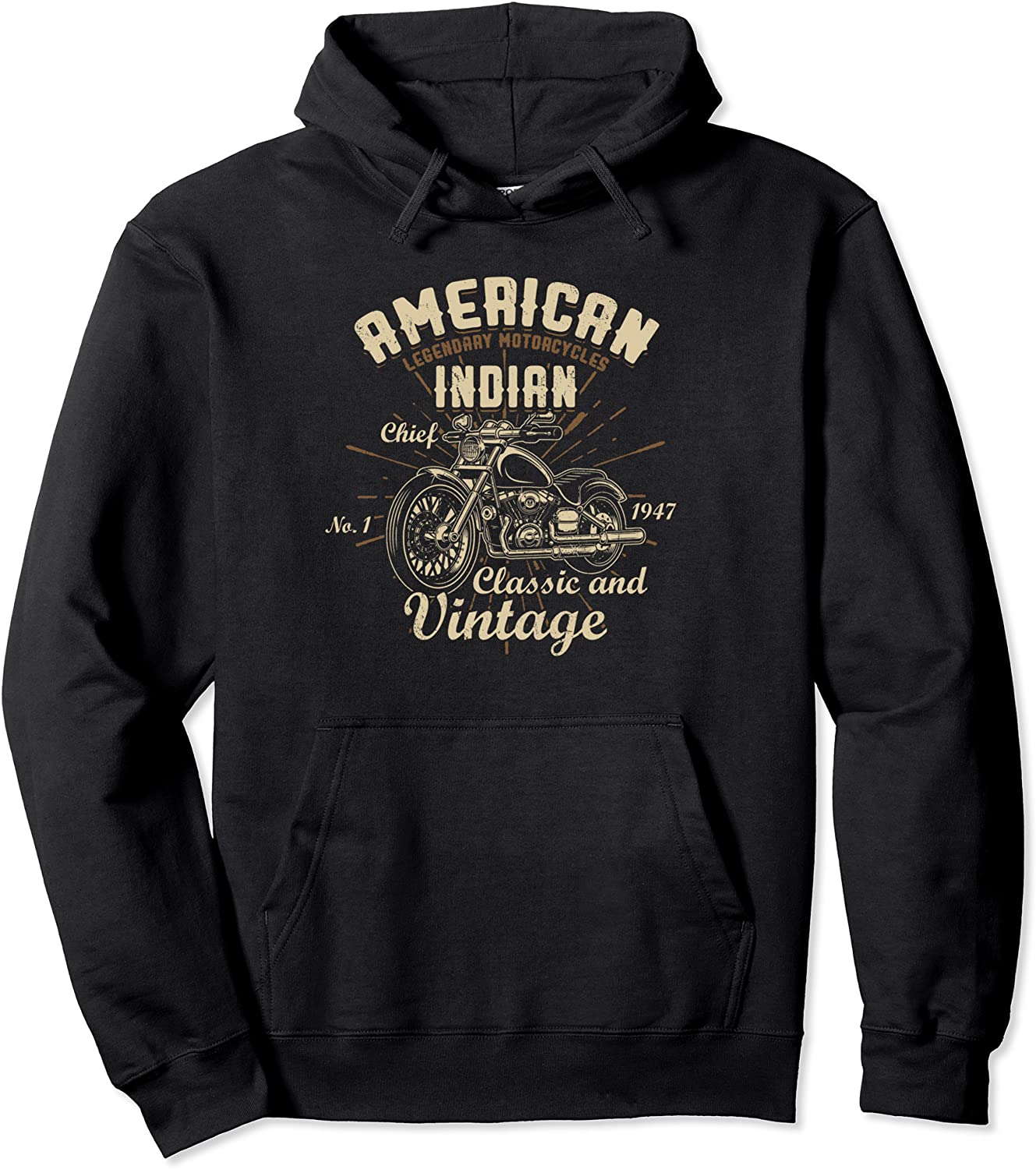 American Legendary Motorcycles Indian Chief Classic Vintage Pullover Hoodie