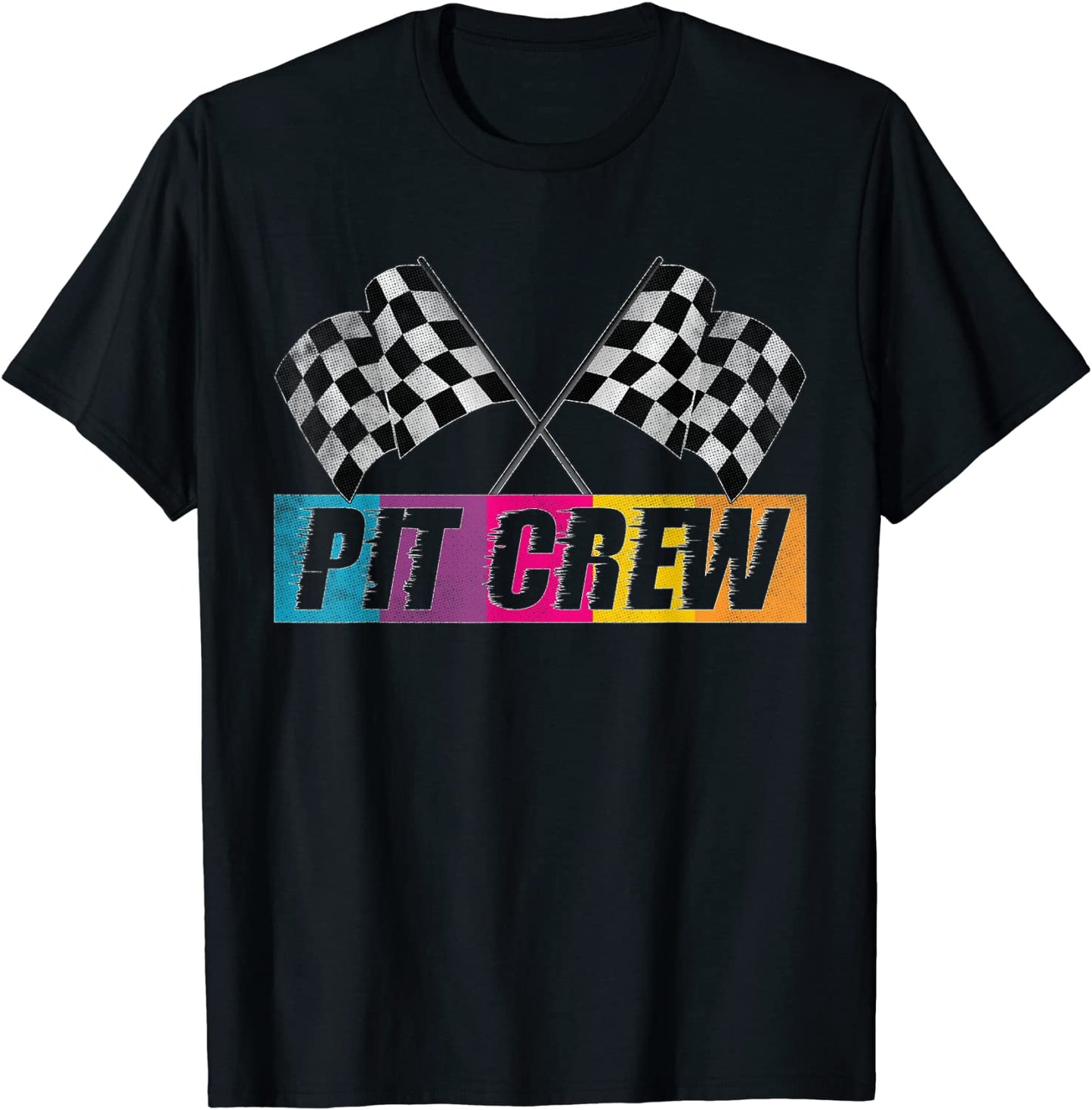Pit Crew Race Car Party Checkered Flag Car Racing Party Gift T-Shirt