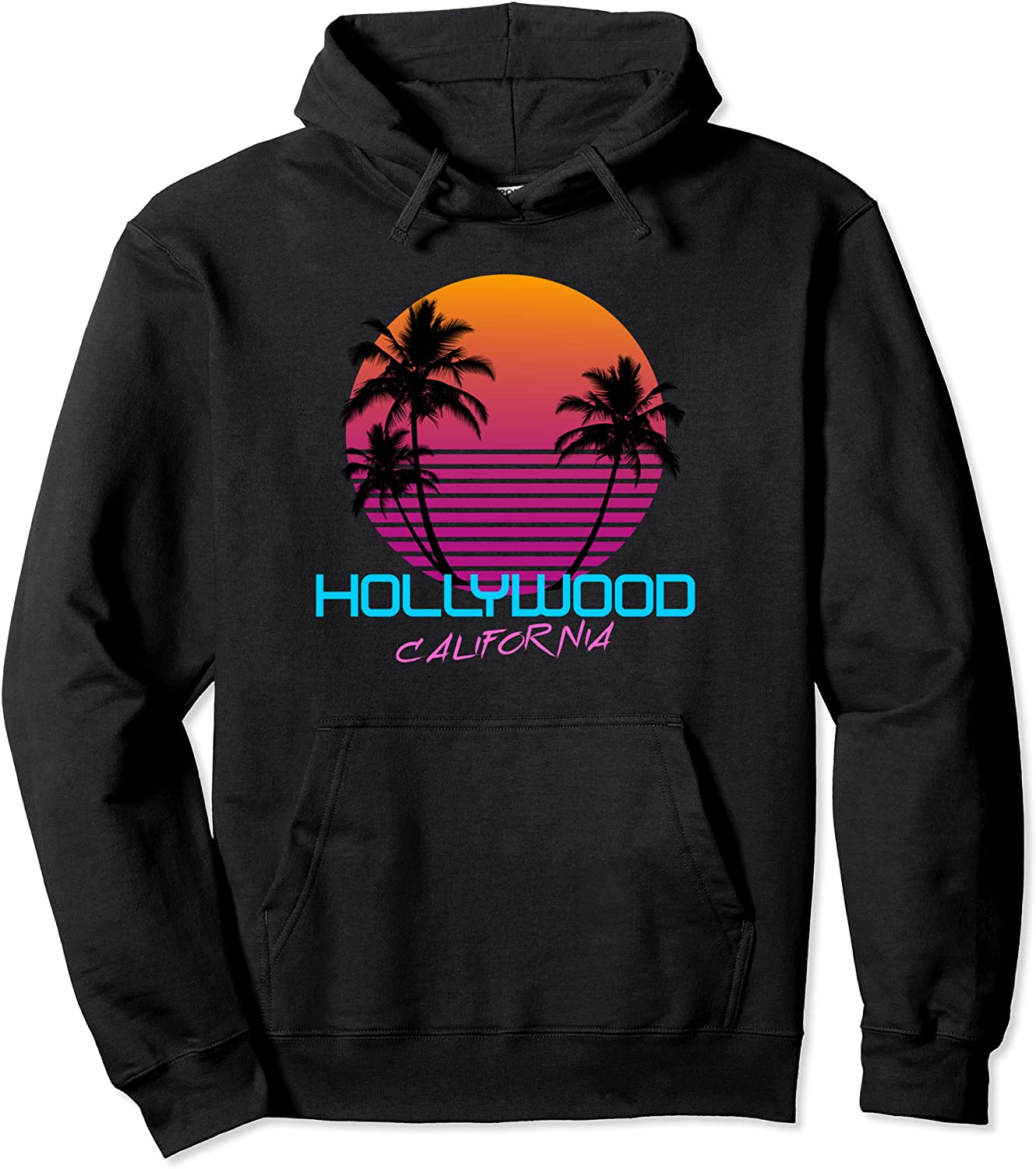 Hollywood California Retro 80s Pullover Hoodie