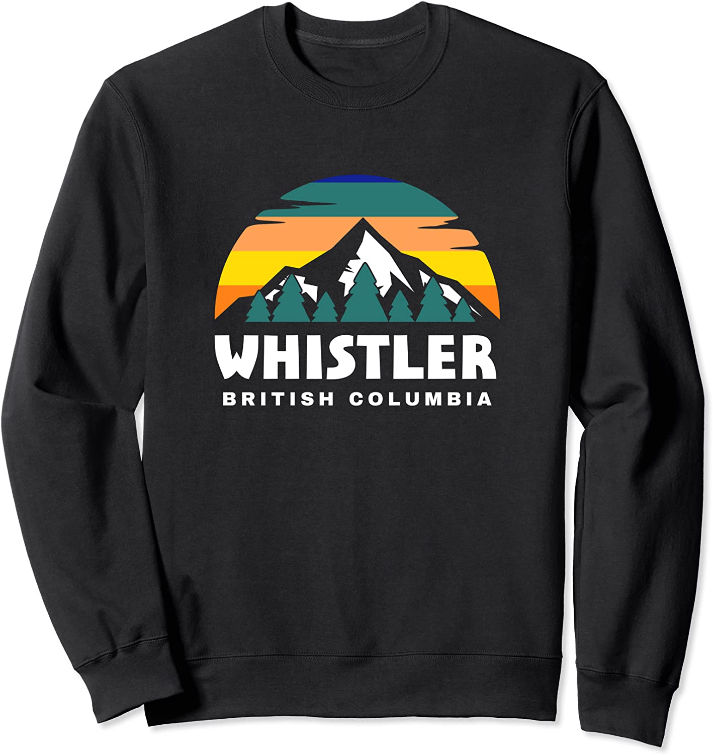 Whistler British Columbia Mountain Retro Hiking novelty Sweatshirt