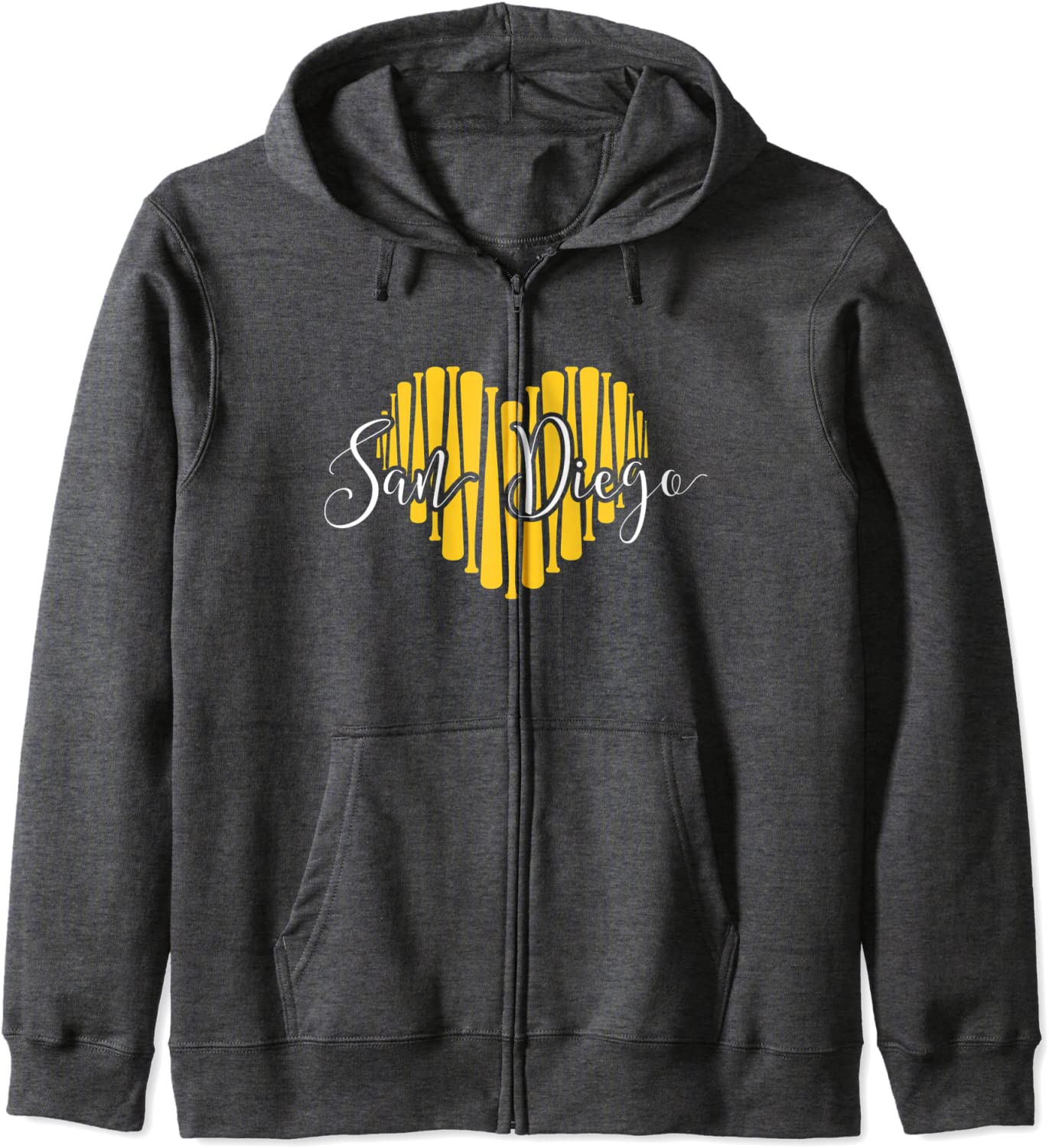 Cute I Love San Diego Baseball Bat Heart Hoodie