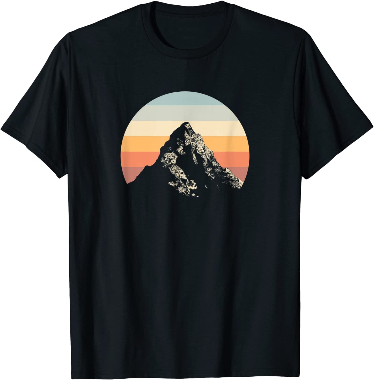 Mountain Sunset Circle Rainbow Outdoors Nature Hiking Fan T-Shirt
