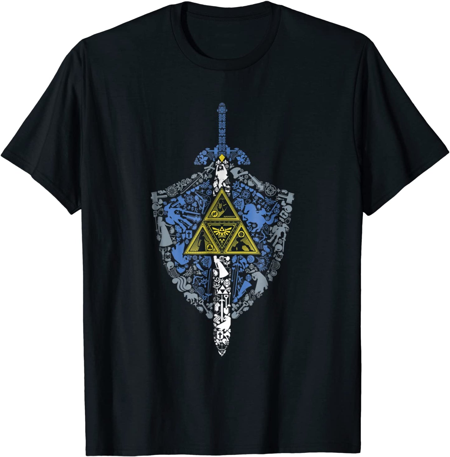 Nintendo Zelda Hylian Shield Element Icons Graphic T-Shirt