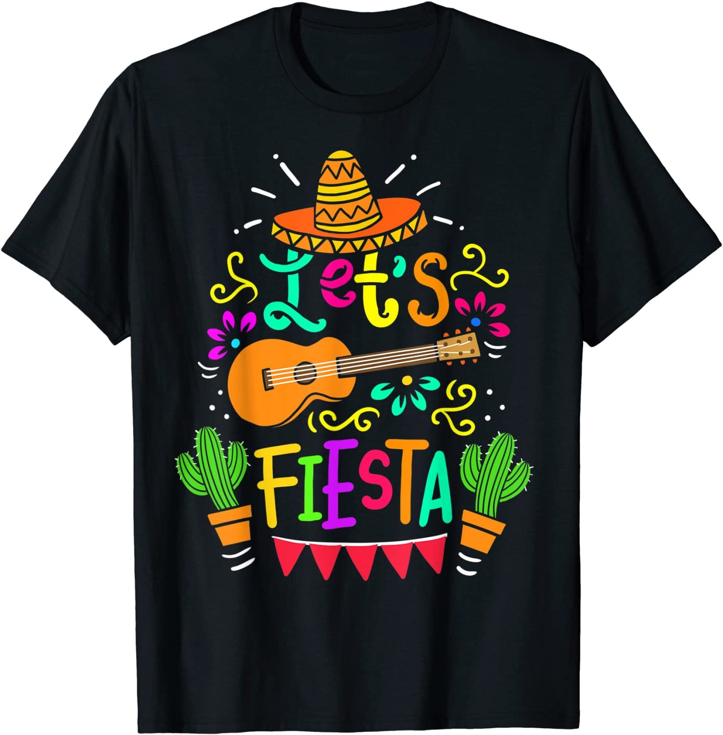Cinco De Mayo Mexican Guitar Cactus T-Shirt