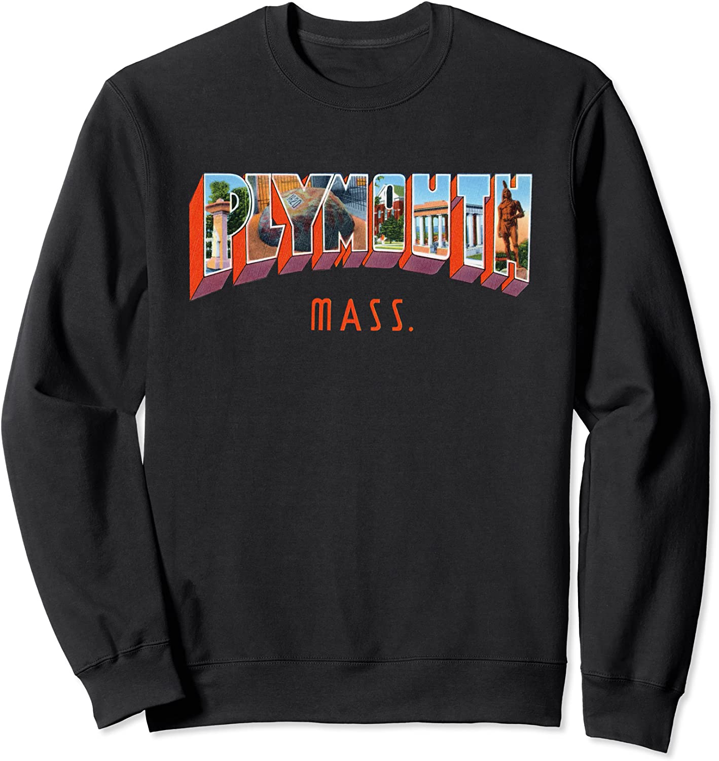 Plymouth Massachusetts MA Vintage Retro Souvenir Sweatshirt