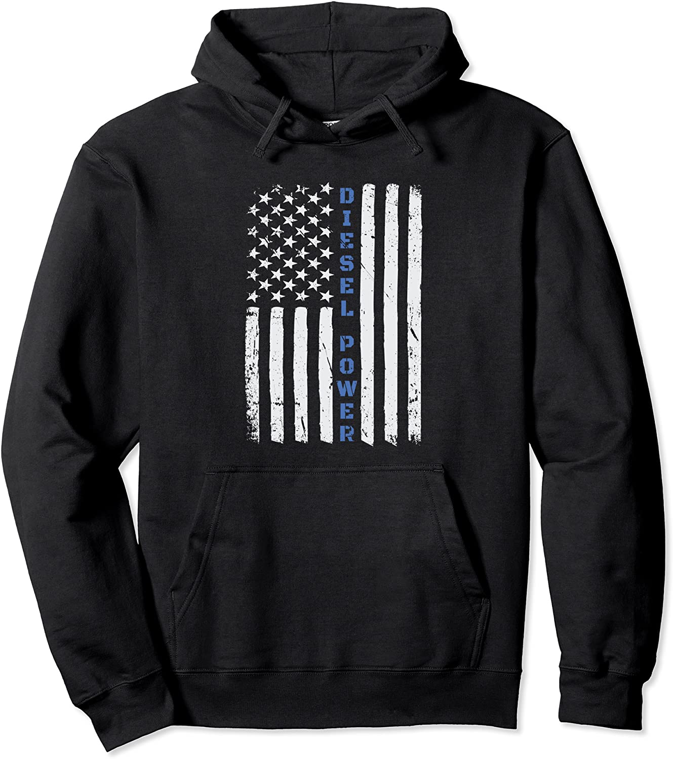 Thin Blue Line American Flag Diesel Power Hoodie