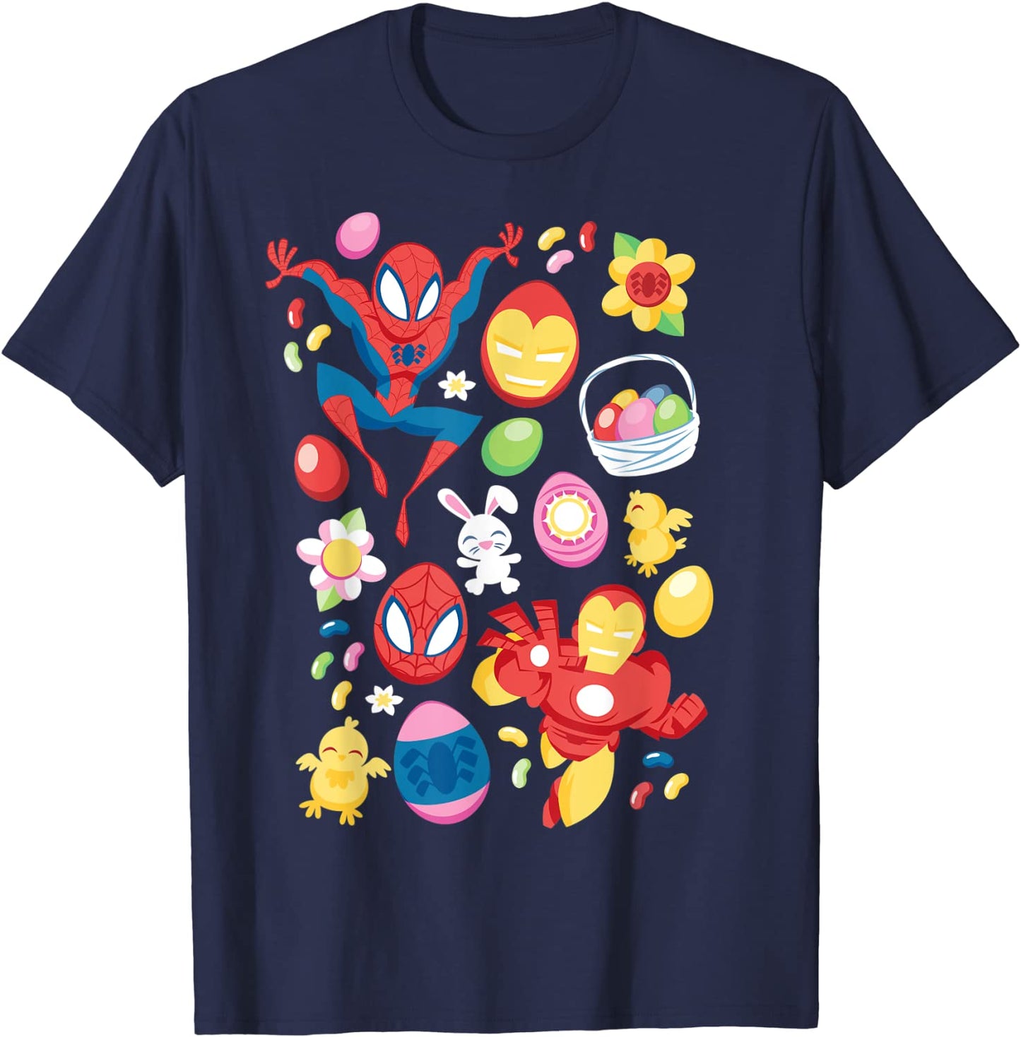 Marvel Easter Spider-Man Iron Man Easter Baskets T-Shirt