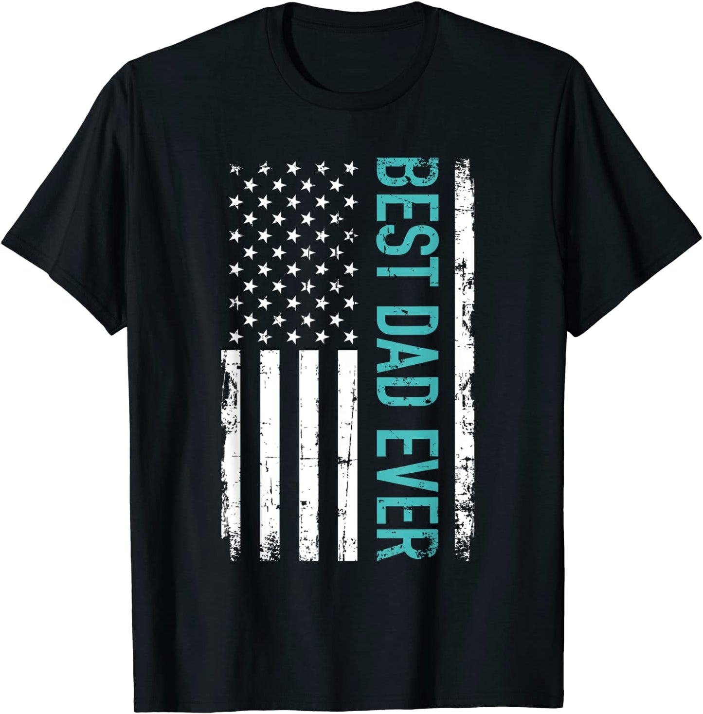 Fathers day Best dad ever with US american flag T-Shirt