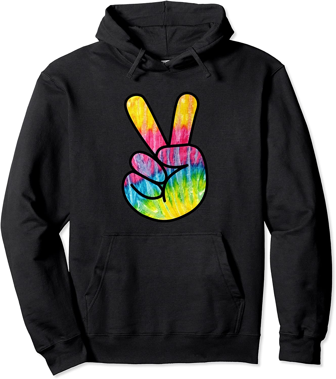 Men Women Psychedelic Peace Fingers Hand Sign Hoodie