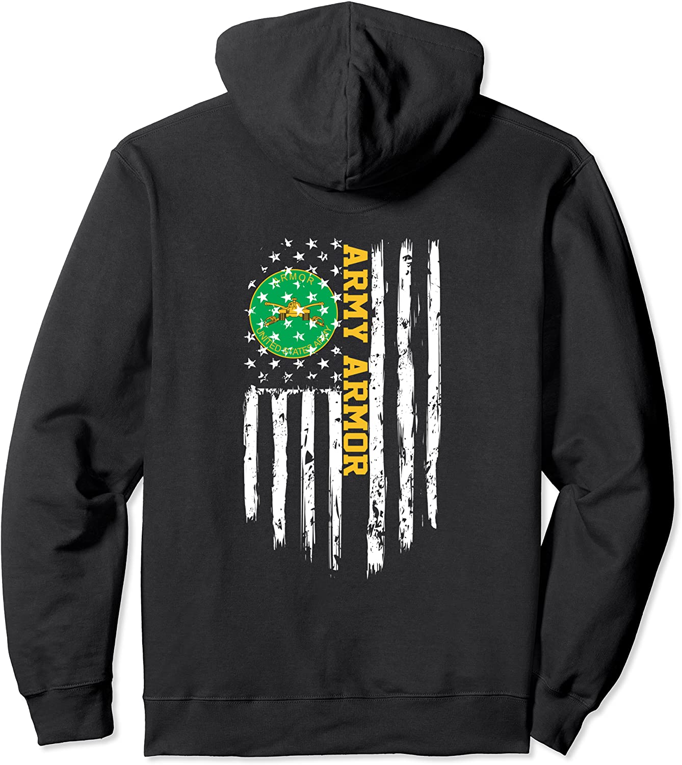 Army Armor Branch American Flag Pullover Hoodie