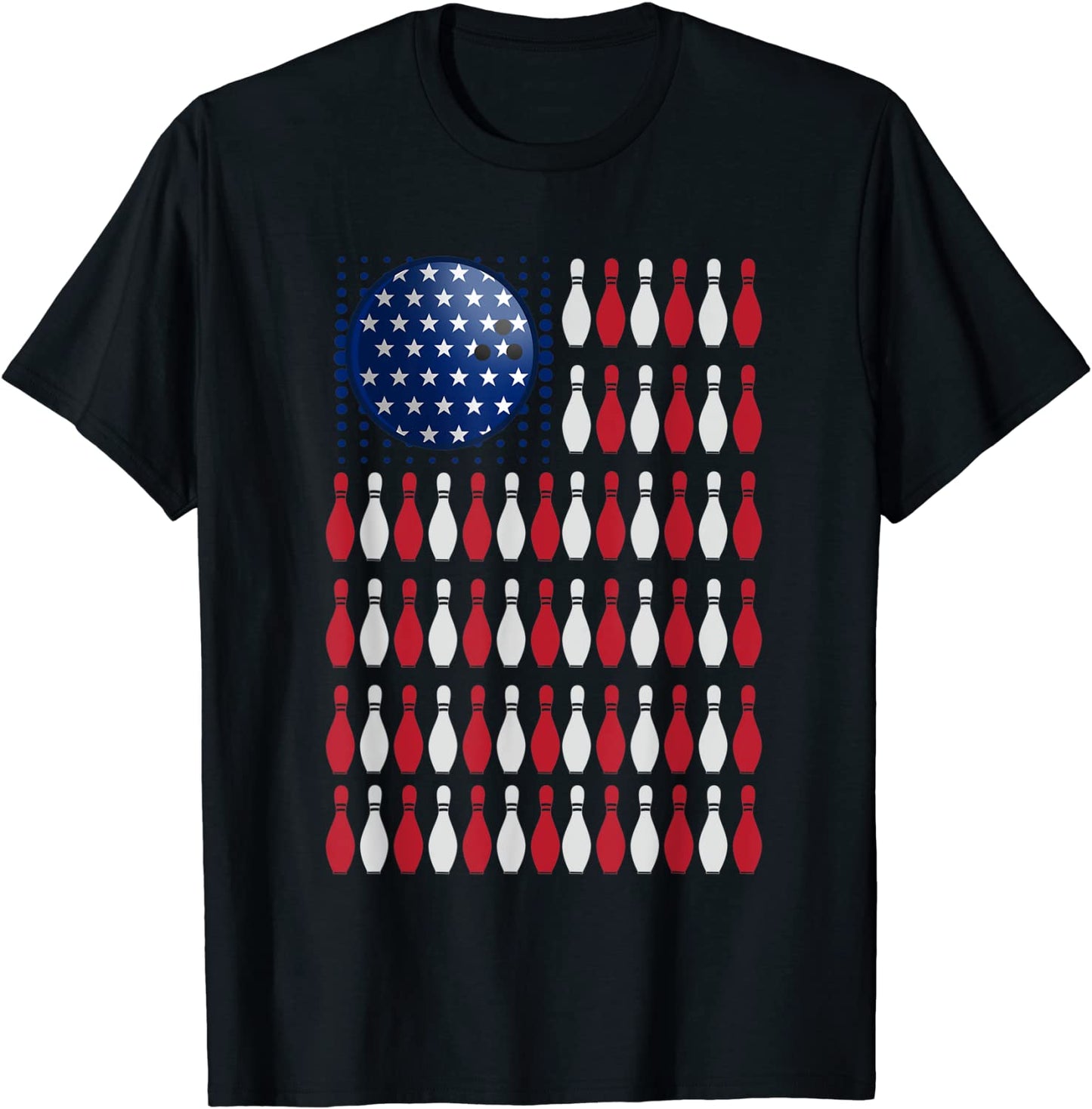 American Flag Bowling Shirt Bowler Gifts For Bowling Team T-Shirt