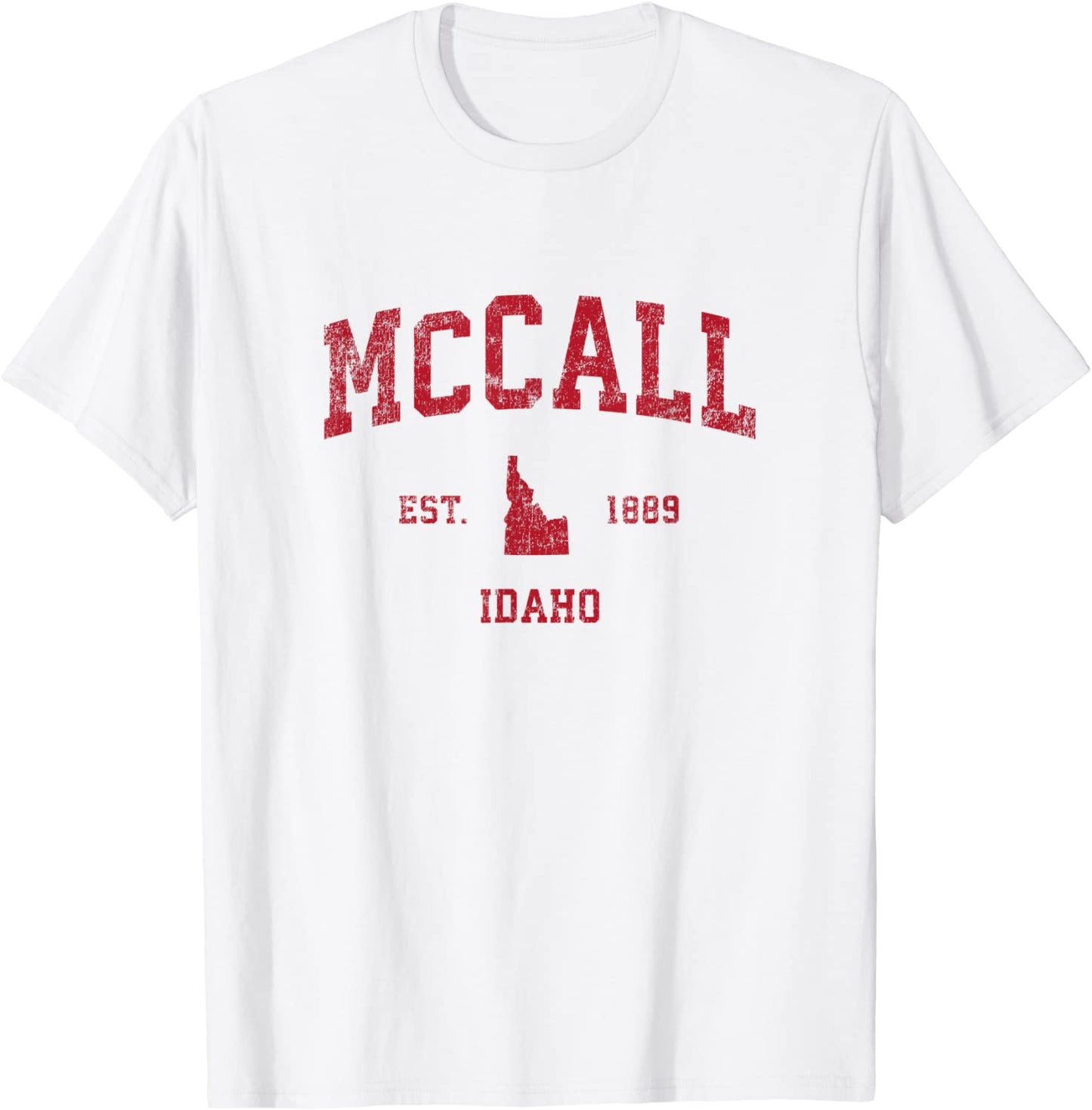 McCall Idaho ID Vintage Sports Design Red Print T-Shirt