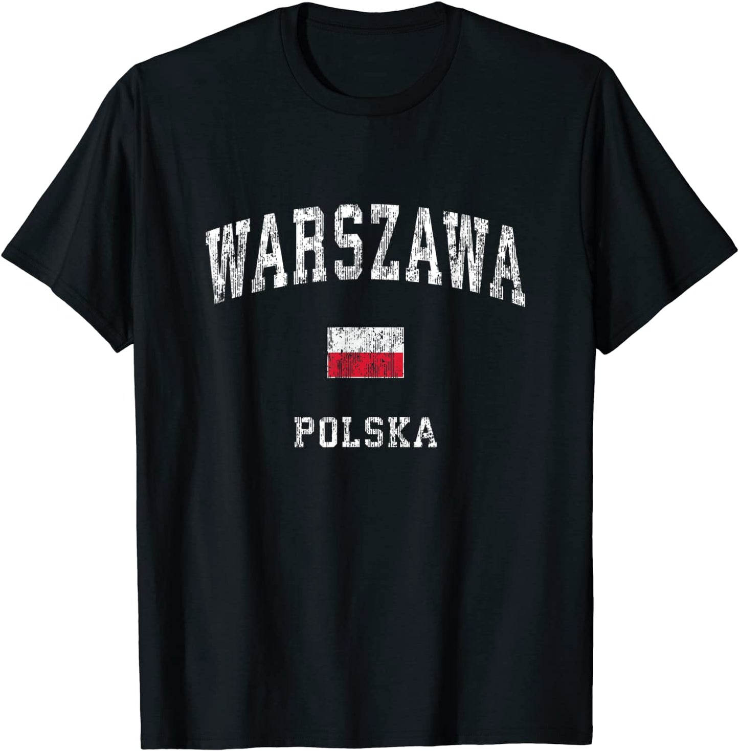 Warsaw Poland Warszawa Polska Vintage Athletic Sports Design T-Shirt