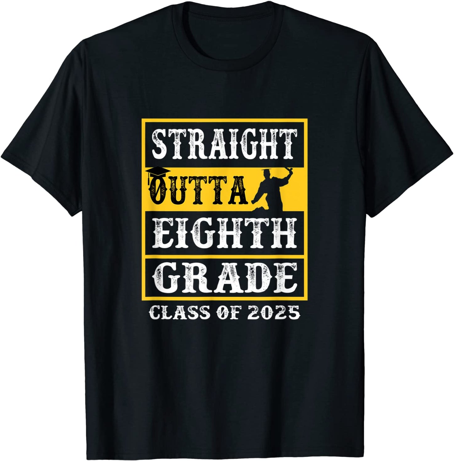 Straight Outta 8th Grade Class of 2025 Graduation Gifts 2025 T-Shirt