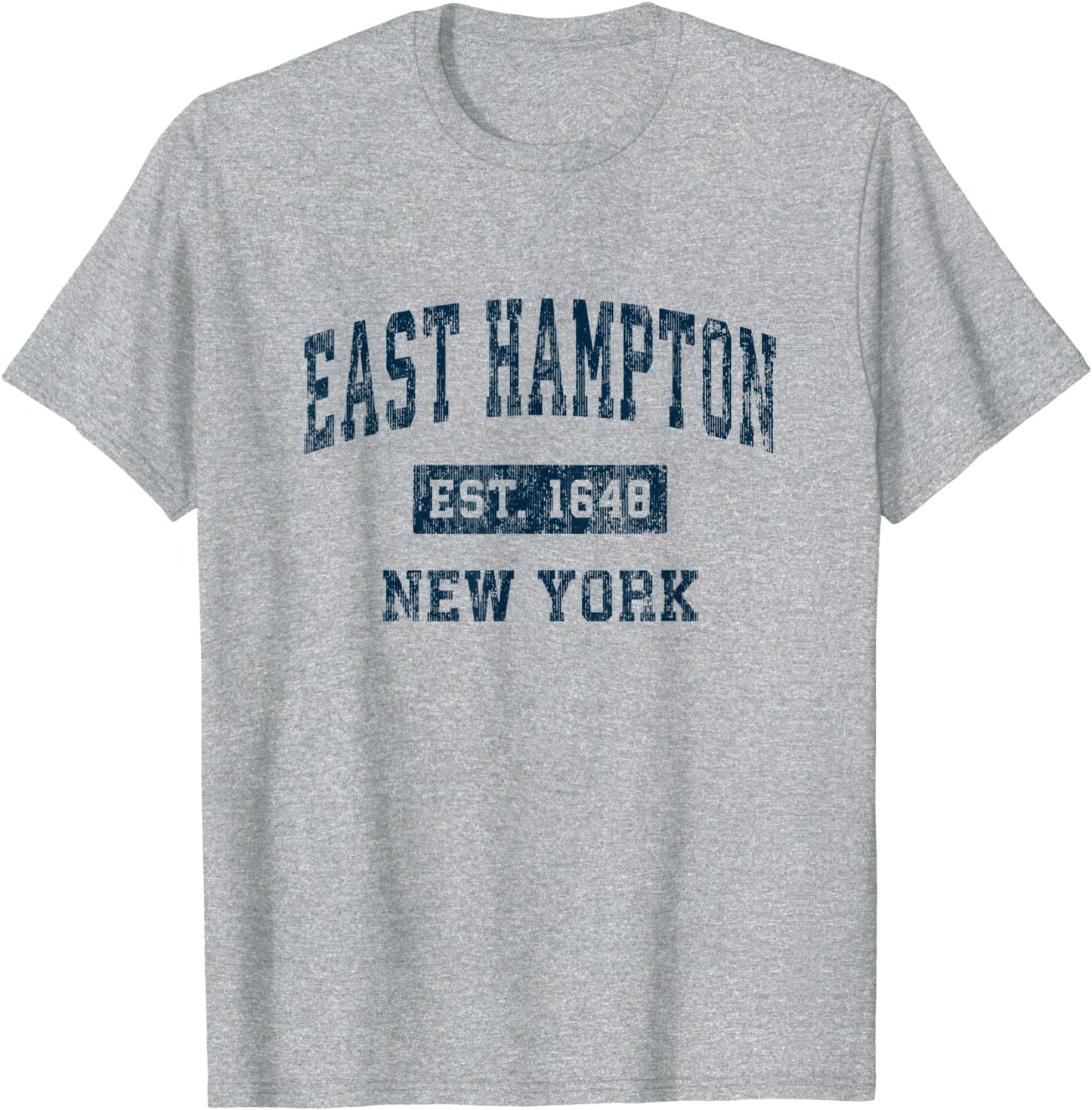 East Hampton New York NY Vintage Sports Design Navy Print T-Shirt
