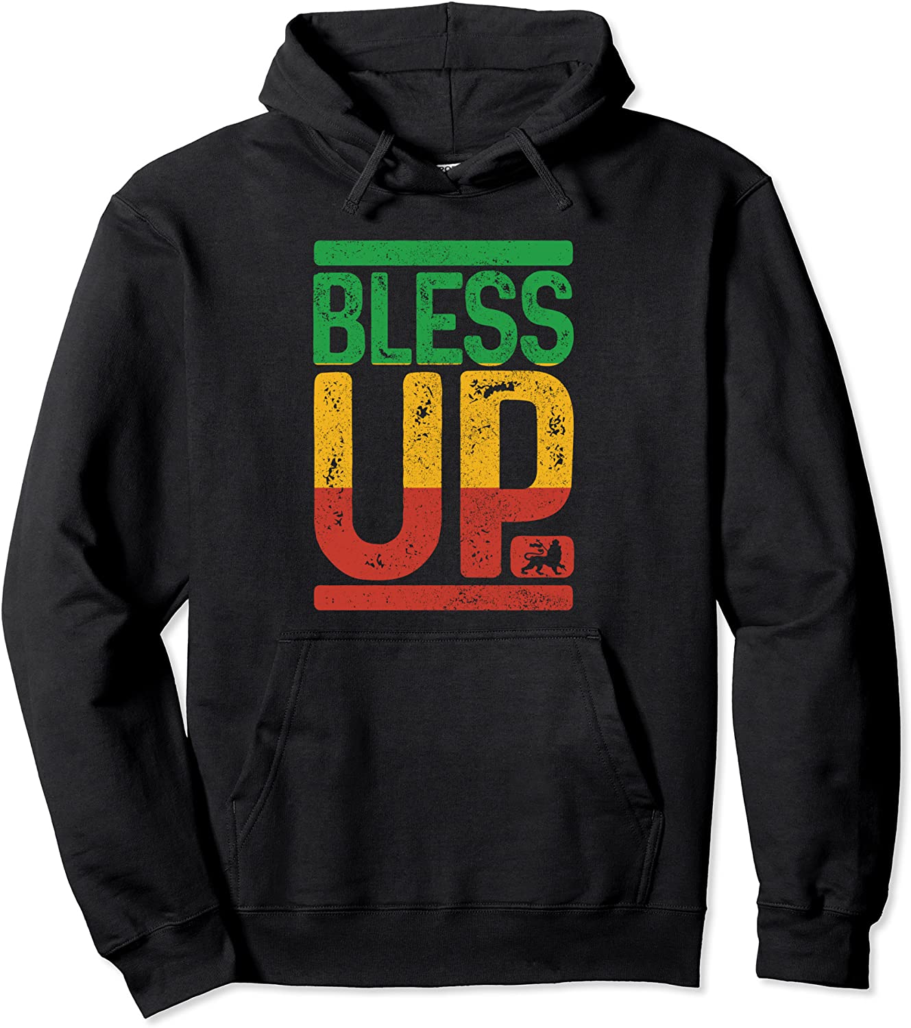 Bless Up Reggae Music Rastafari Lion Of Judah Rasta Gift Pullover Hoodie